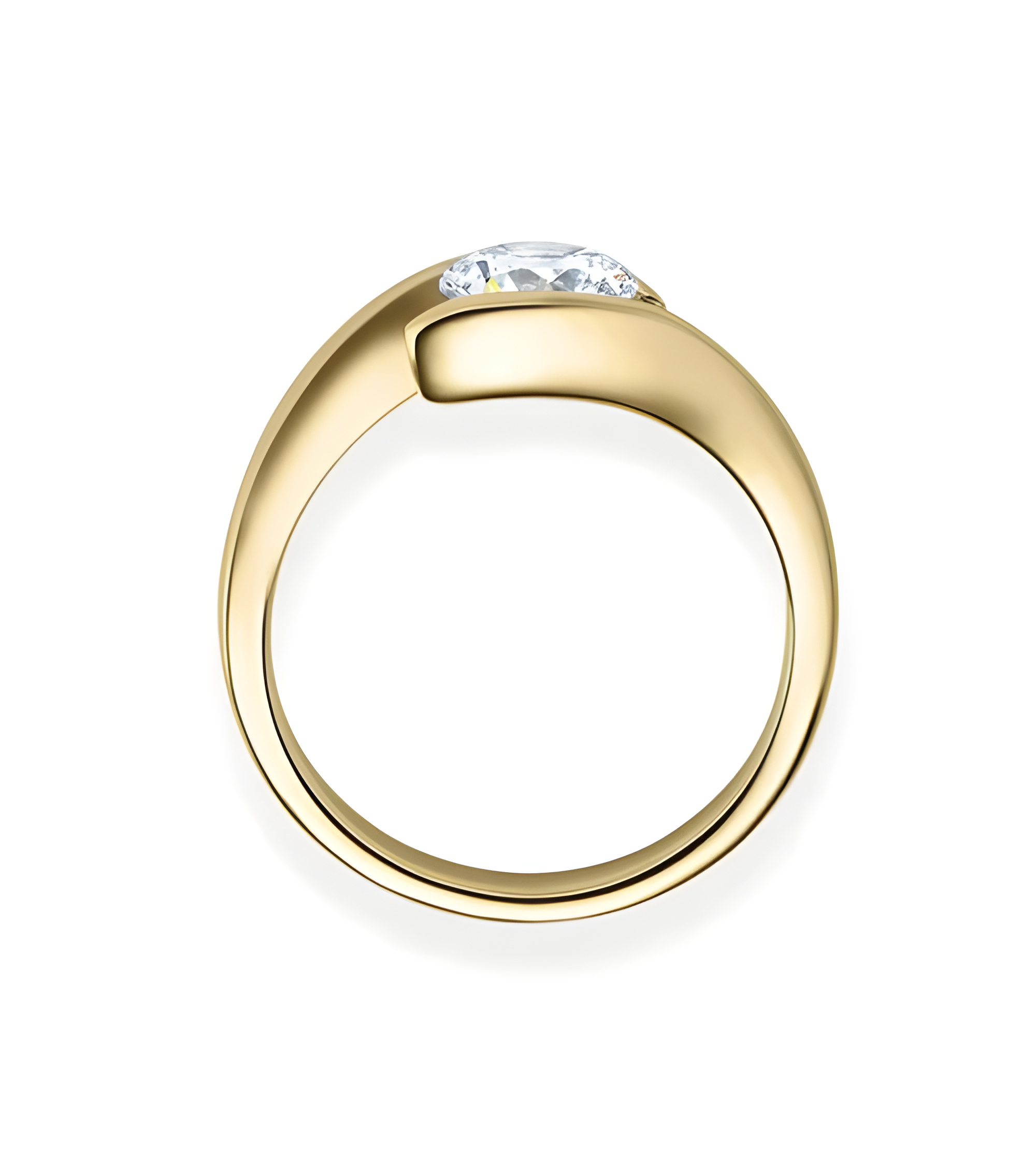 Deneb 0,10 | Oro amarillo - ANILLO DE COMPROMISO EN ORO - Original anillo de compromiso de oro amarillo con un diamante en tensi