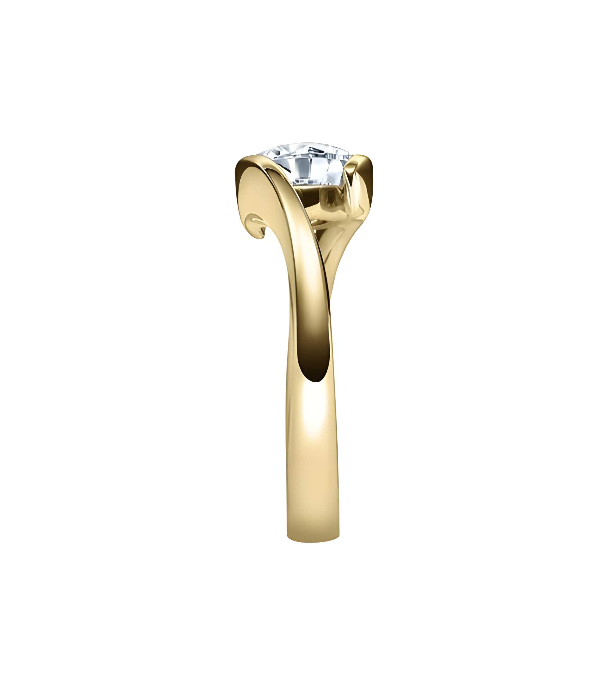 Deneb 0,10 | Oro amarillo - ANILLO DE COMPROMISO EN ORO - Original anillo de compromiso de oro amarillo con un diamante en tensi