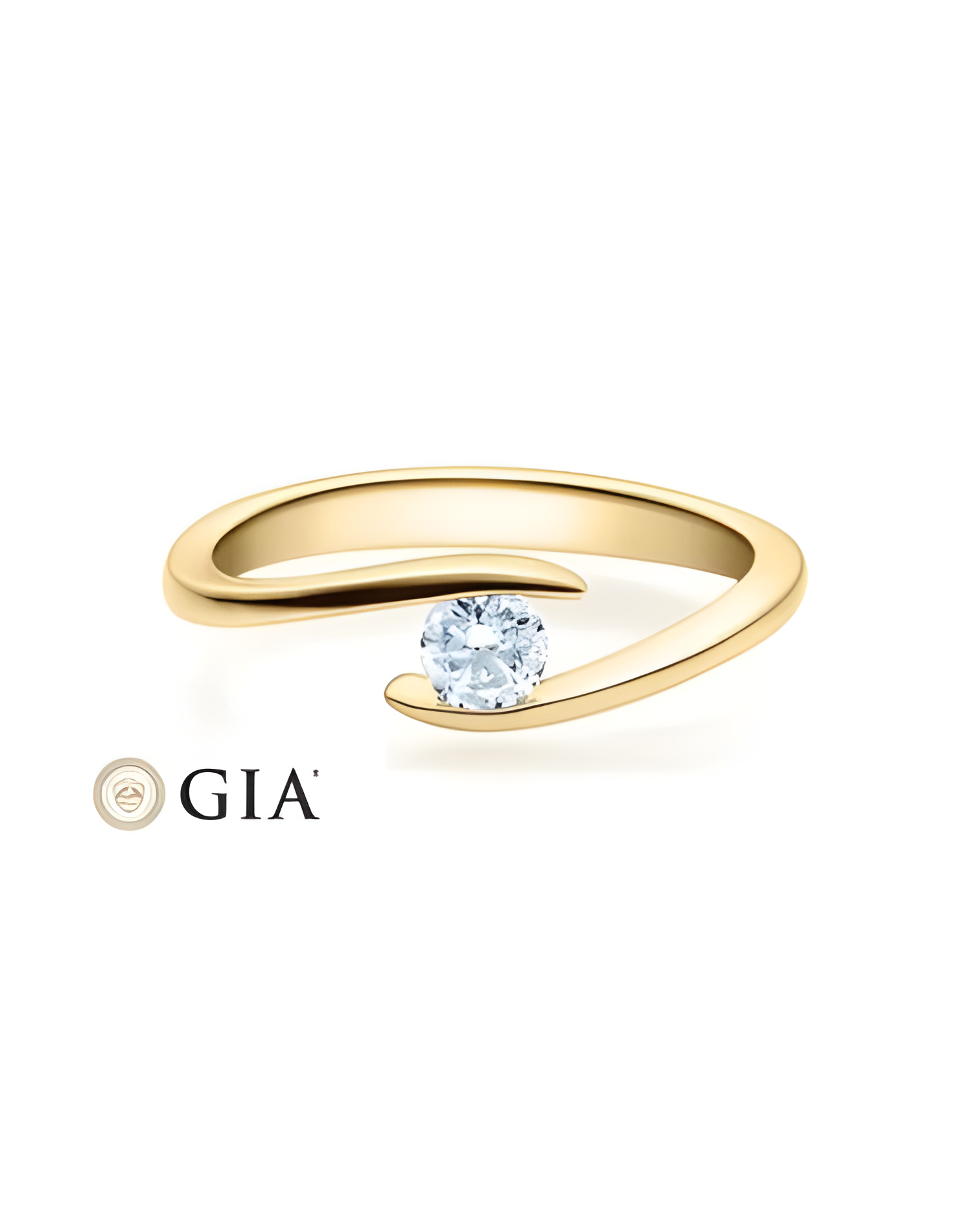 Deneb 0,30 | Oro amarillo - ANILLO DE COMPROMISO EN ORO - Original anillo de pedida de oro amarillo con un diamante en tensión