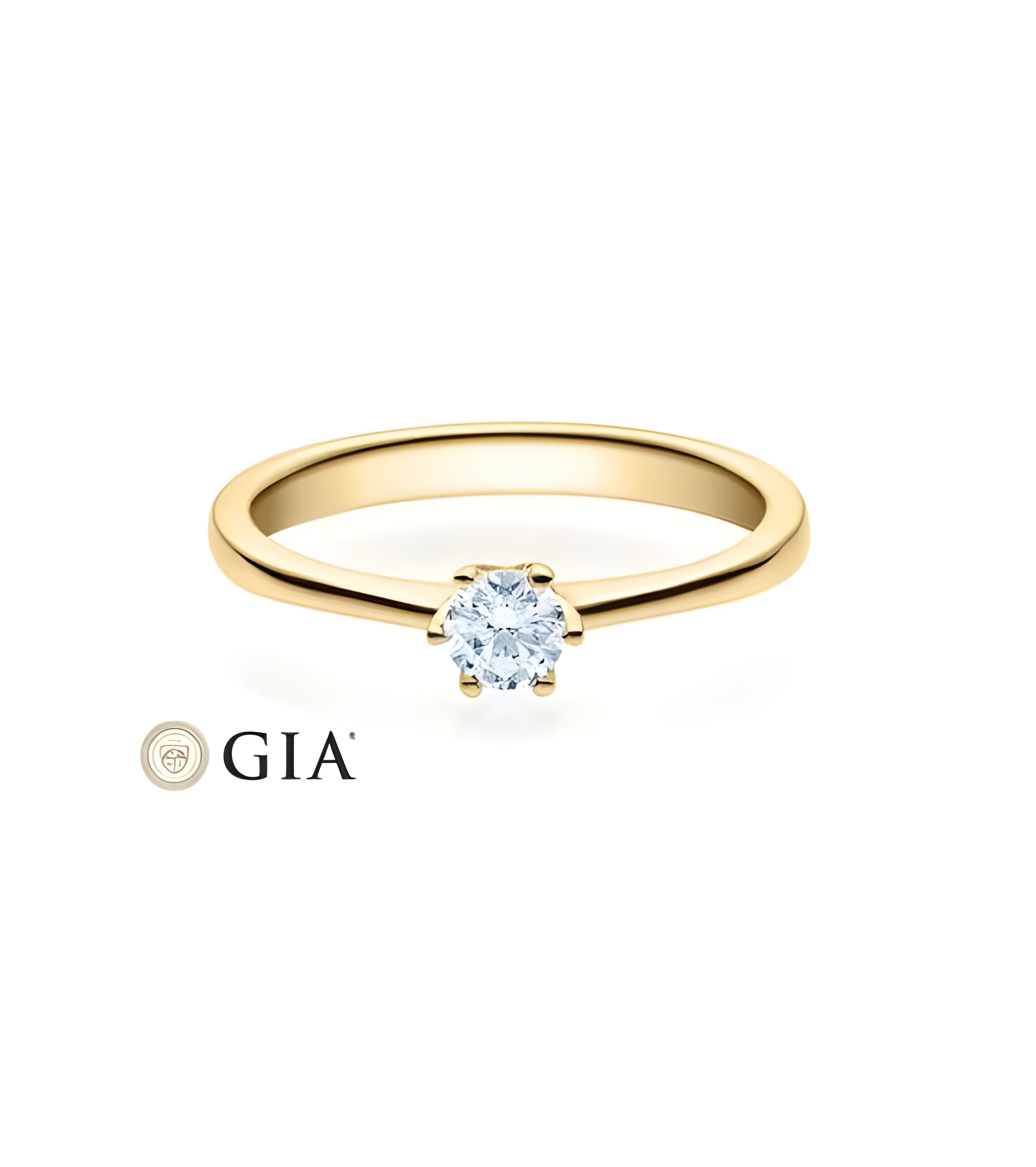 Centauri 0,30 | Oro amarillo - ANILLO DE COMPROMISO EN ORO - Fino y elegante anillo de pedida de oro amarillo con un diamante gr