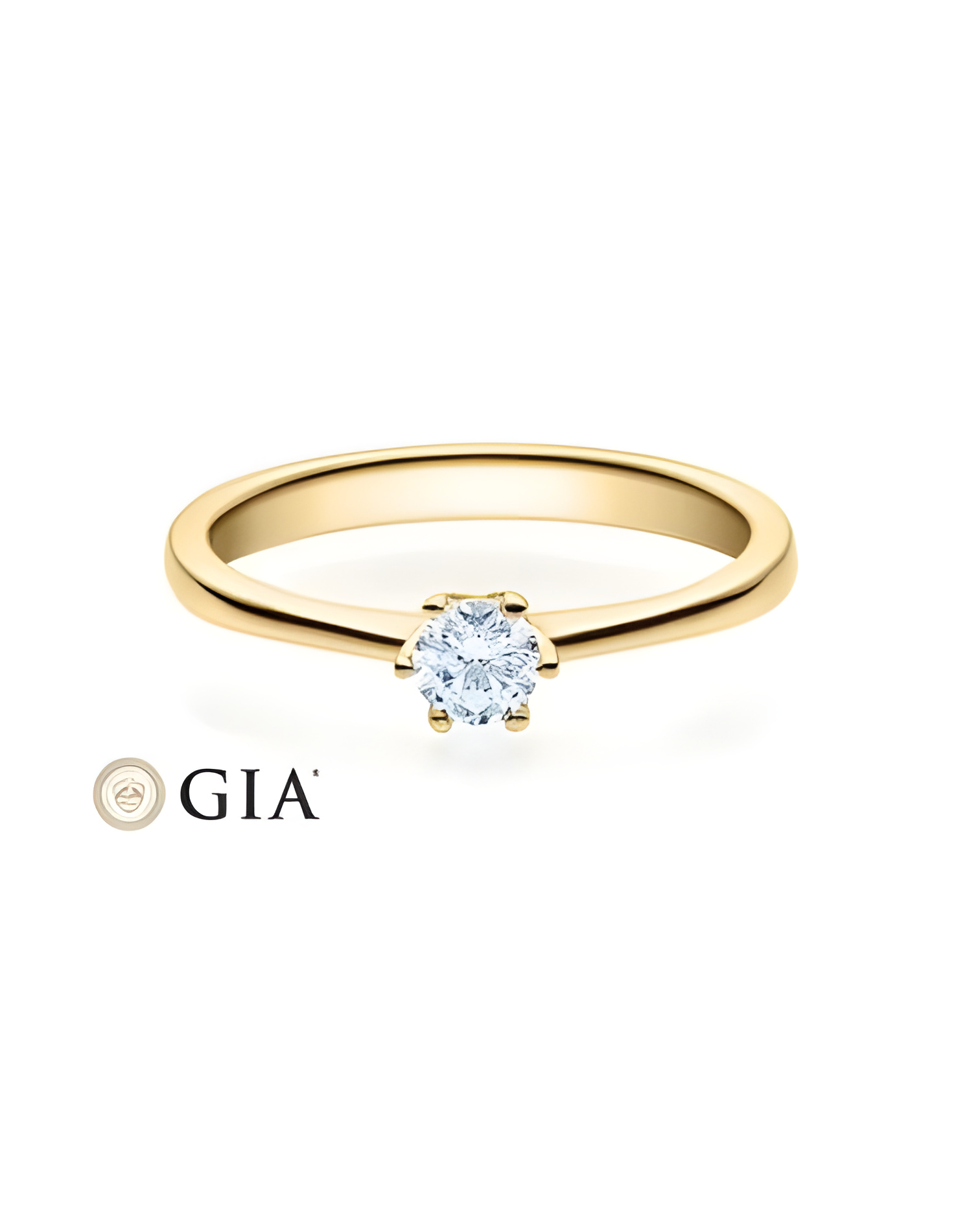 Centauri 0,30 | Oro amarillo - ANILLO DE COMPROMISO EN ORO - Fino y elegante anillo de pedida de oro amarillo con un diamante gr