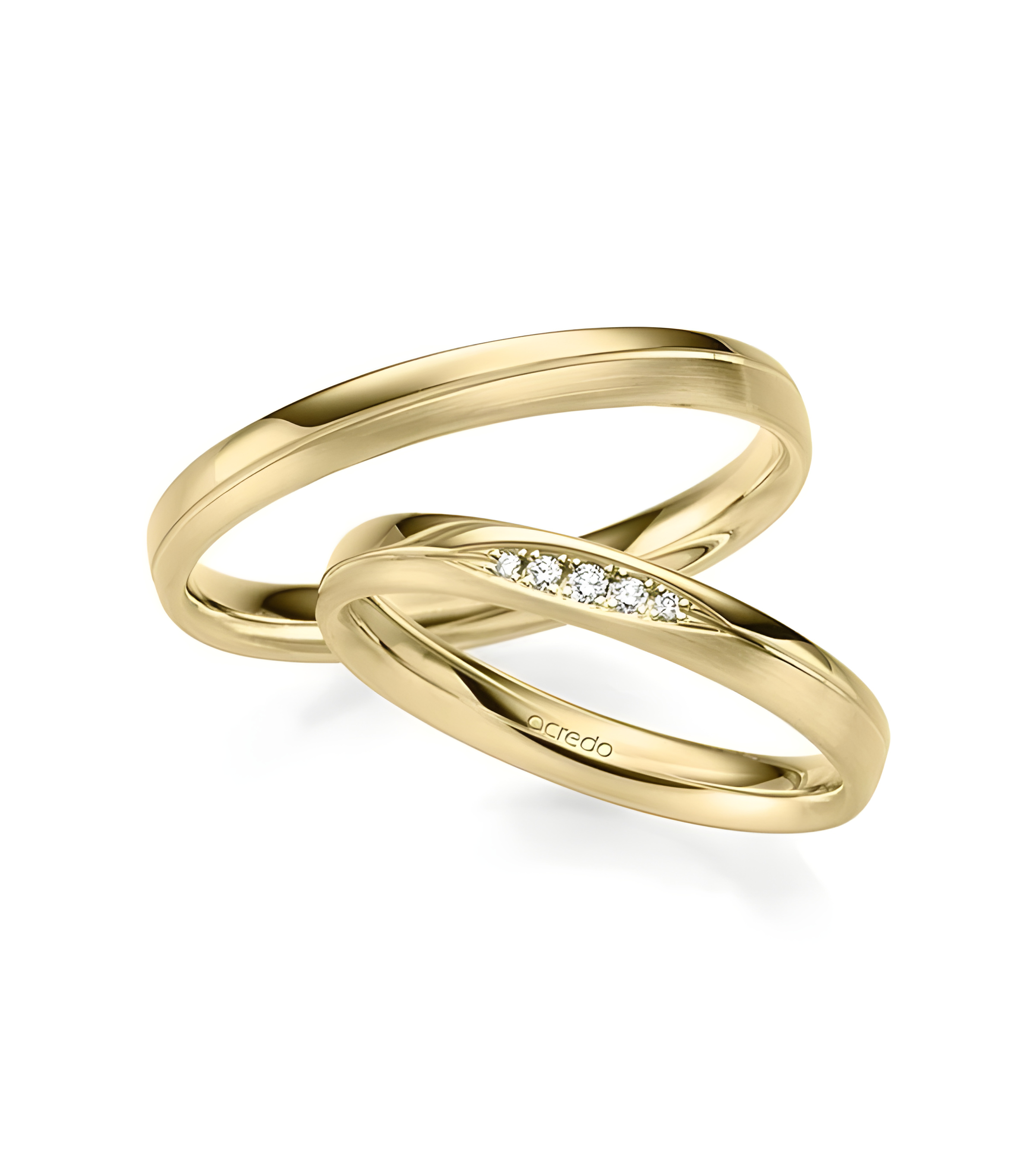 Alianzas de boda con varios diamantes en oro amarillo - Alianzas de boda - 


