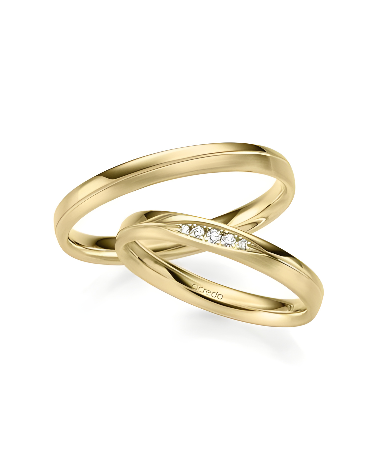 Alianzas de boda con varios diamantes en oro amarillo - Alianzas de boda - 


