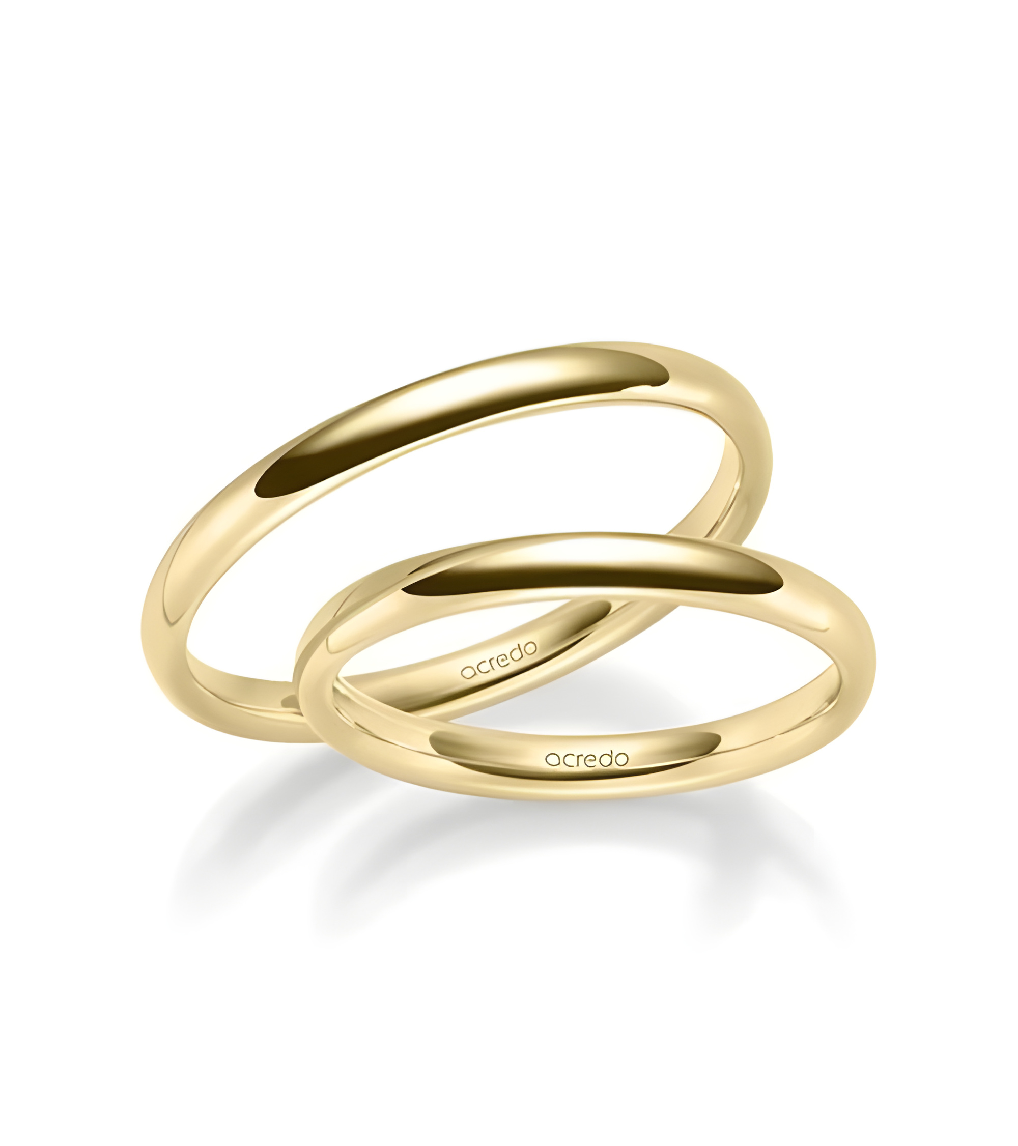 Clásicas alianzas de boda económicas de media caña en oro amarillo - Alianzas de boda - 




