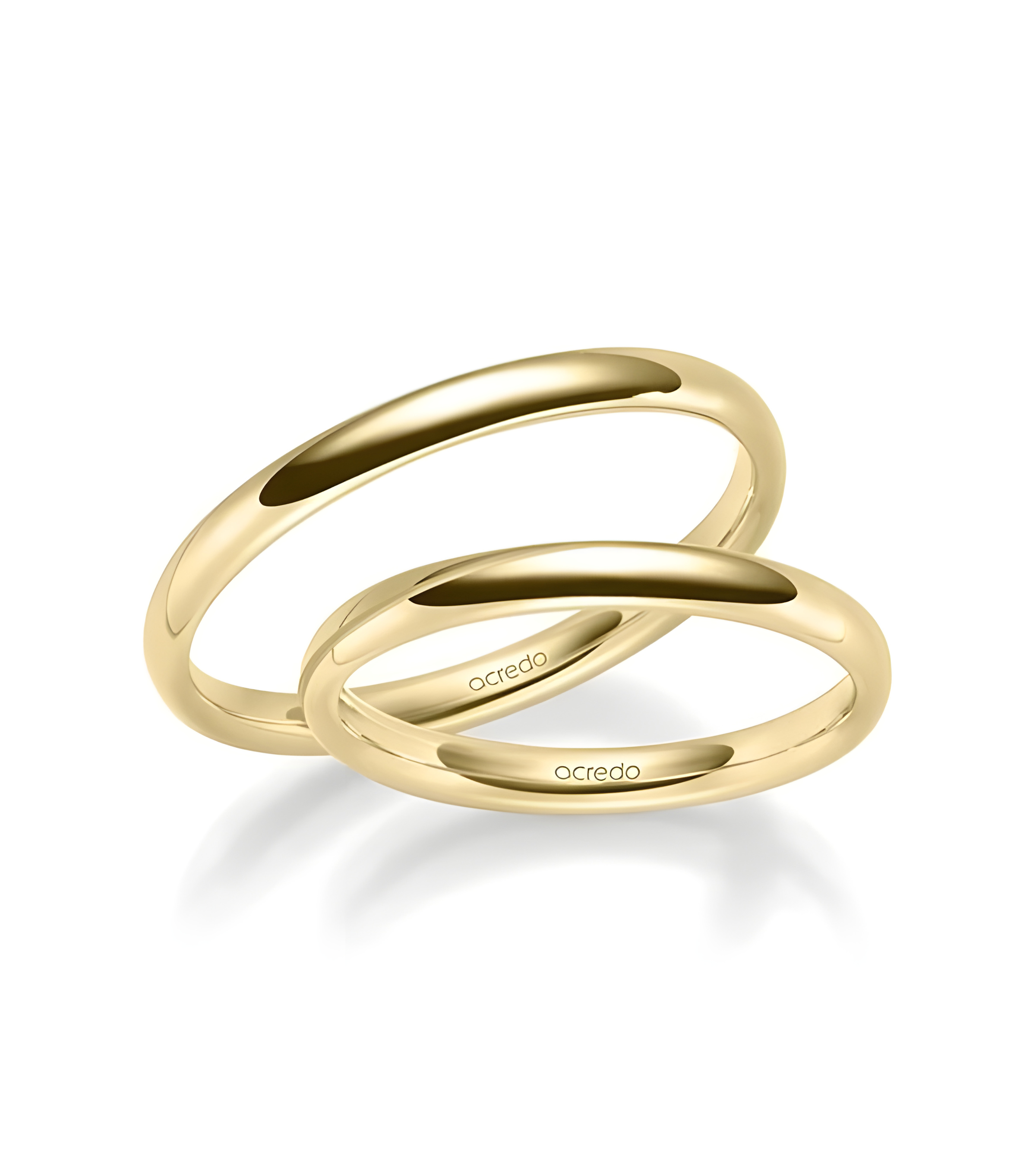 Clásicas alianzas de boda económicas de media caña en oro amarillo - Alianzas de boda - 




