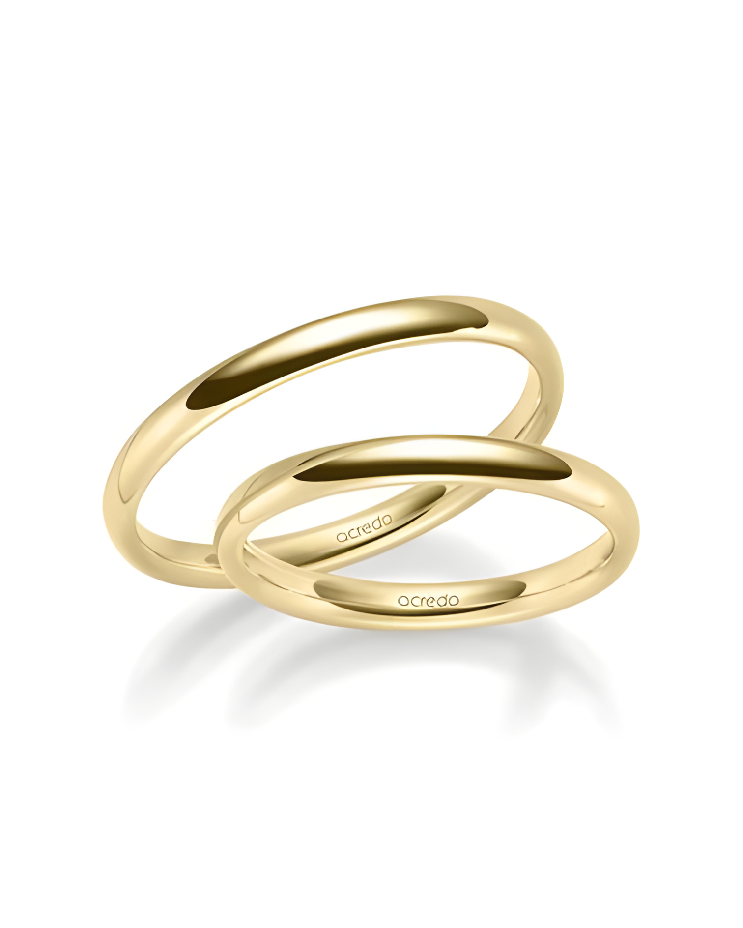 Clásicas alianzas de boda económicas de media caña en oro amarillo - Alianzas de boda - 




