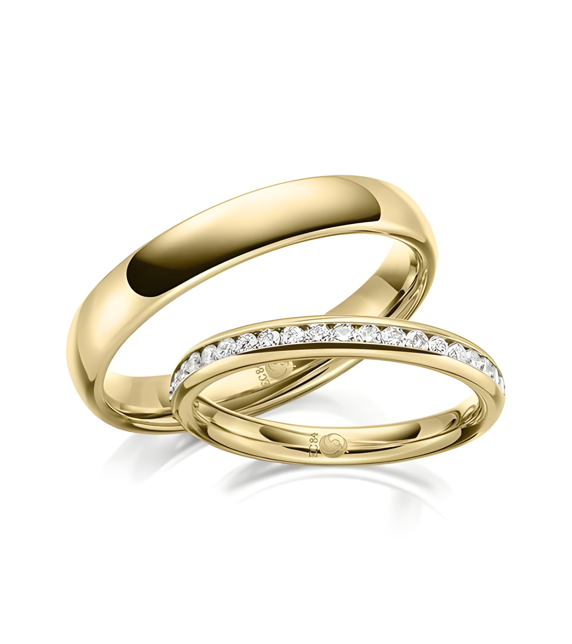 Anillos de boda de oro con diamantes con certificado internacional - Alianzas de boda - 



