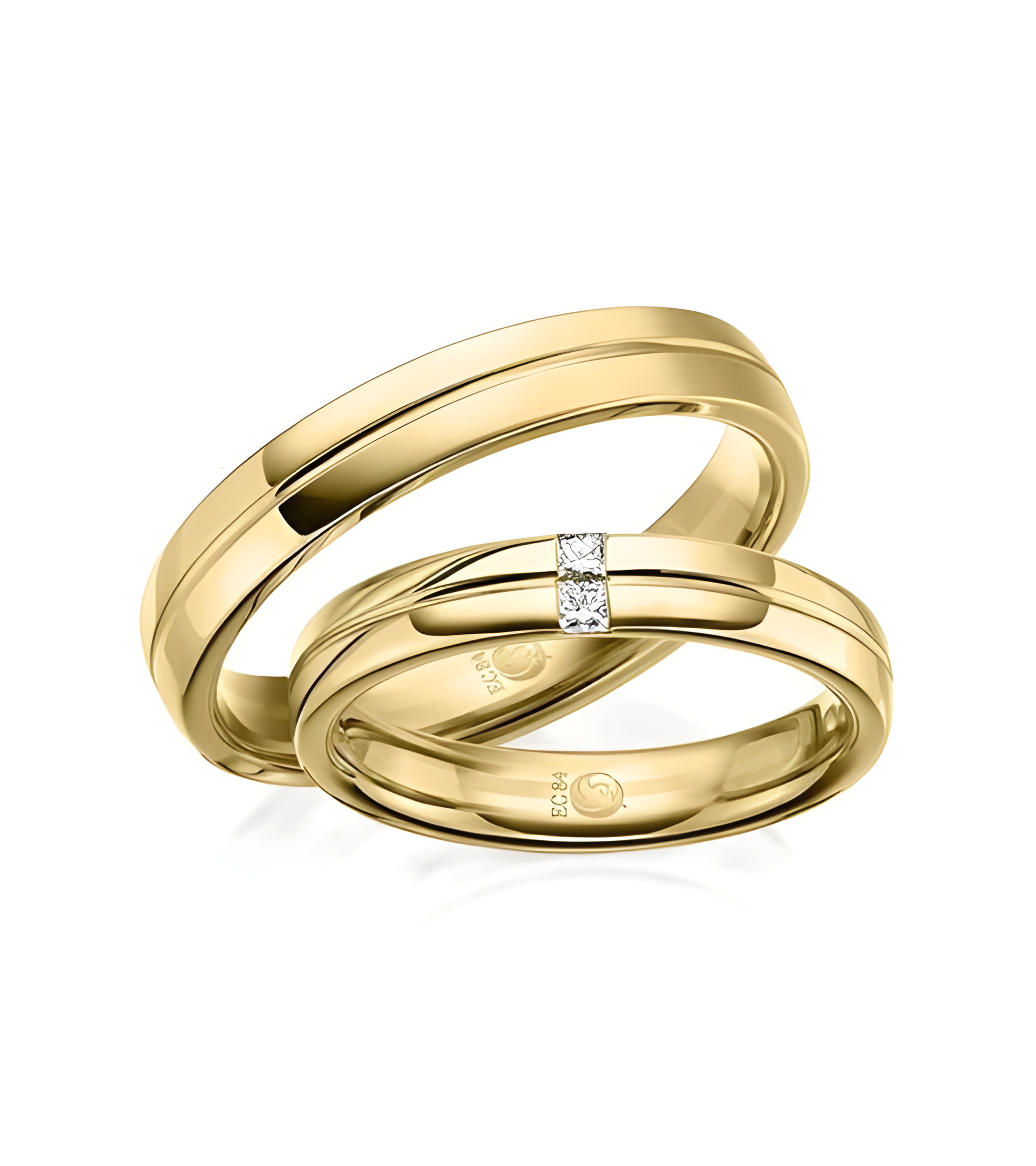 Anillos de boda con dos diamantes talla princesa - Alianzas de boda - 


