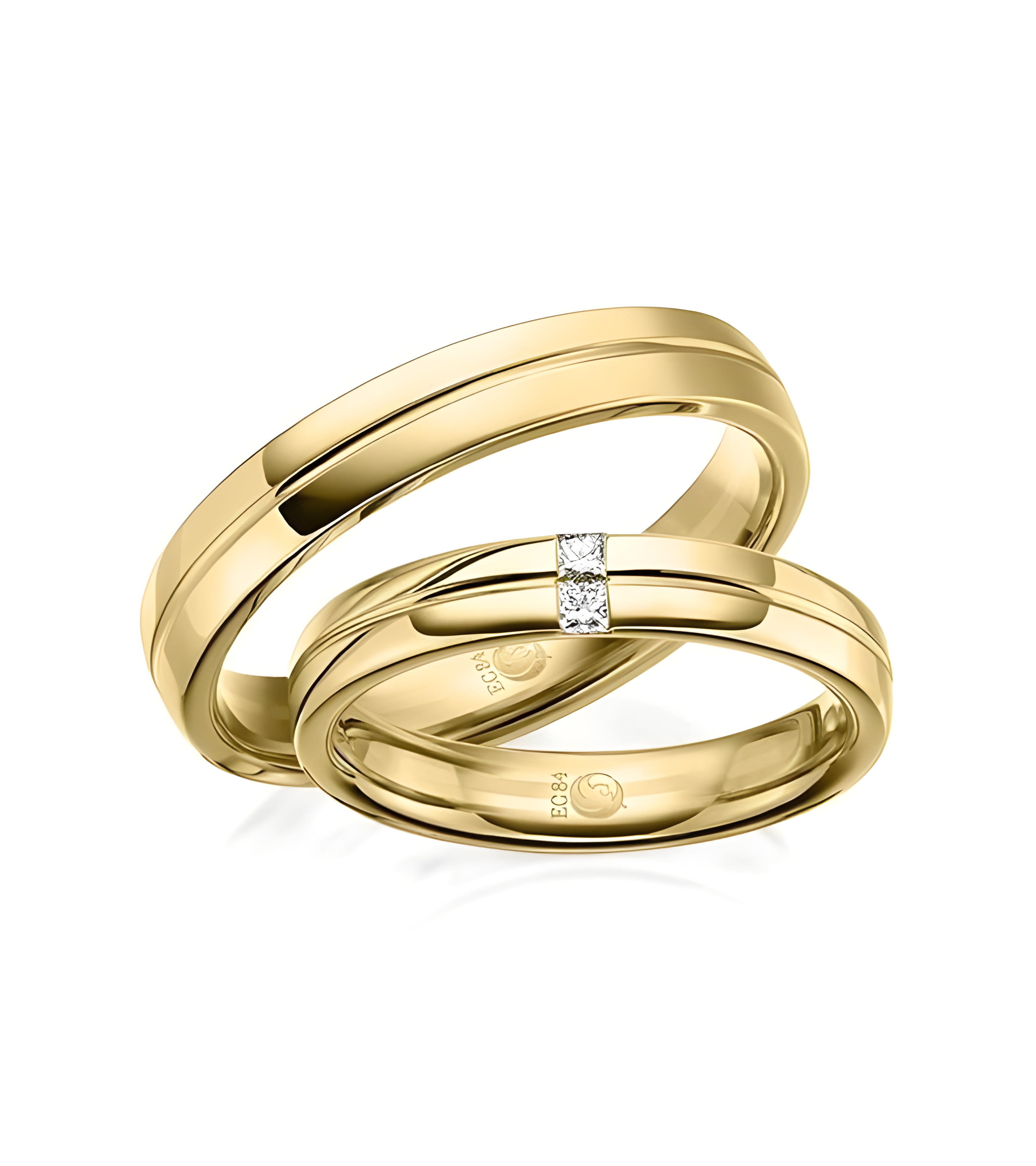 Anillos de boda con dos diamantes talla princesa - Alianzas de boda - 


