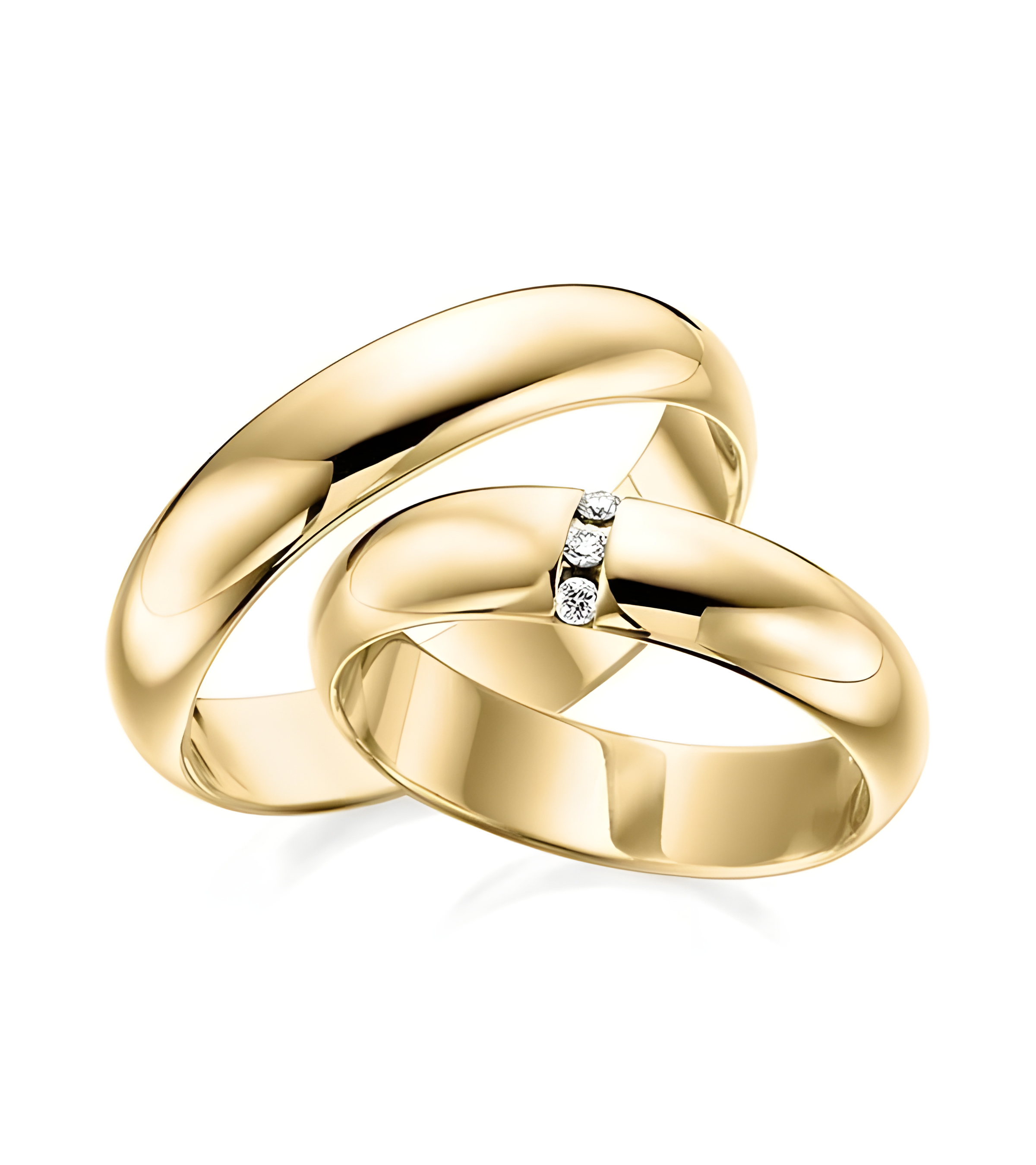 Alianzas de boda brillantes en oro de 14 o 18K con diamantes - Alianzas de boda - 

