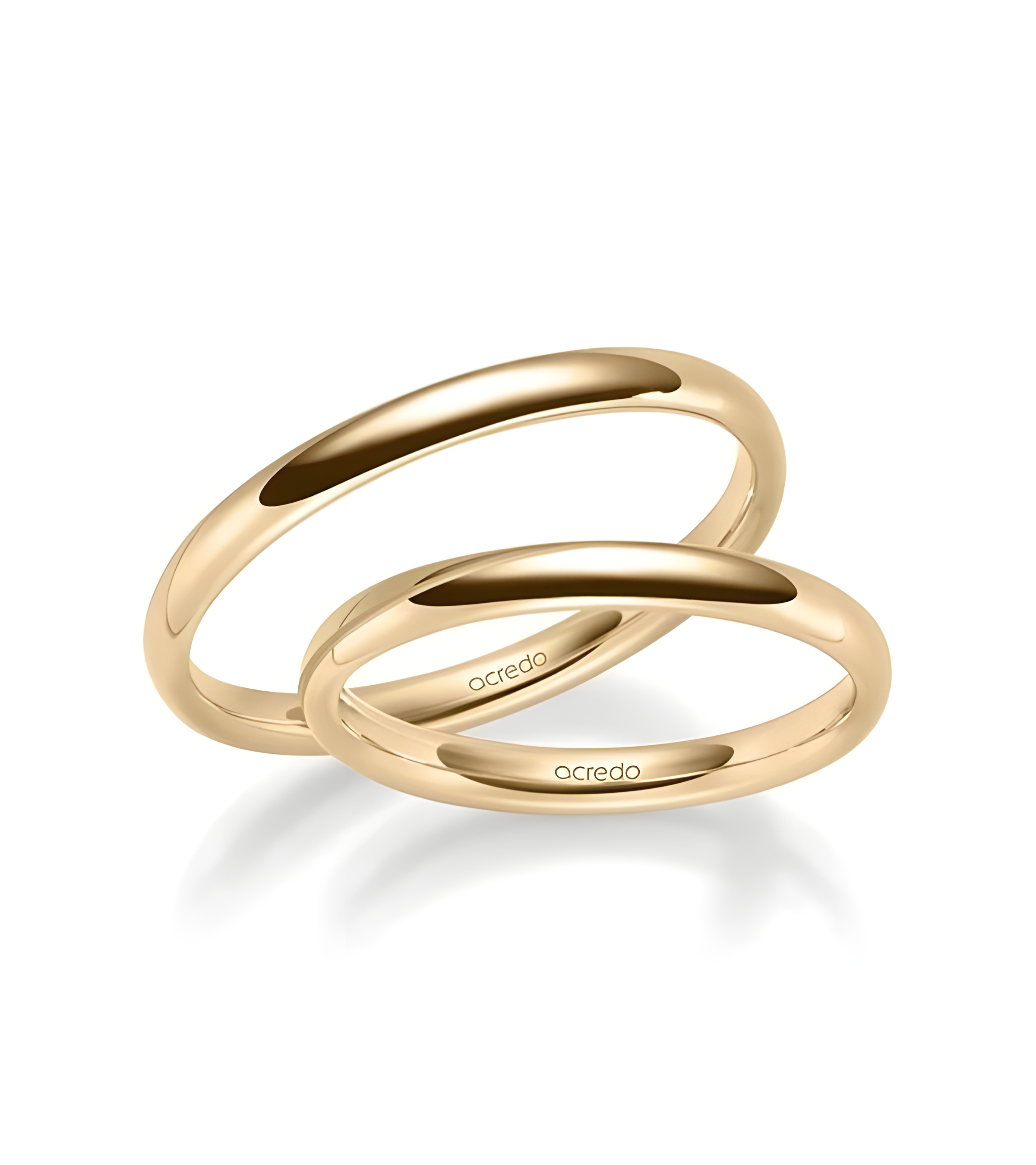 Clásicos anillos de matrimonio de media caña de oro rosa lisos - Alianzas de boda - 


