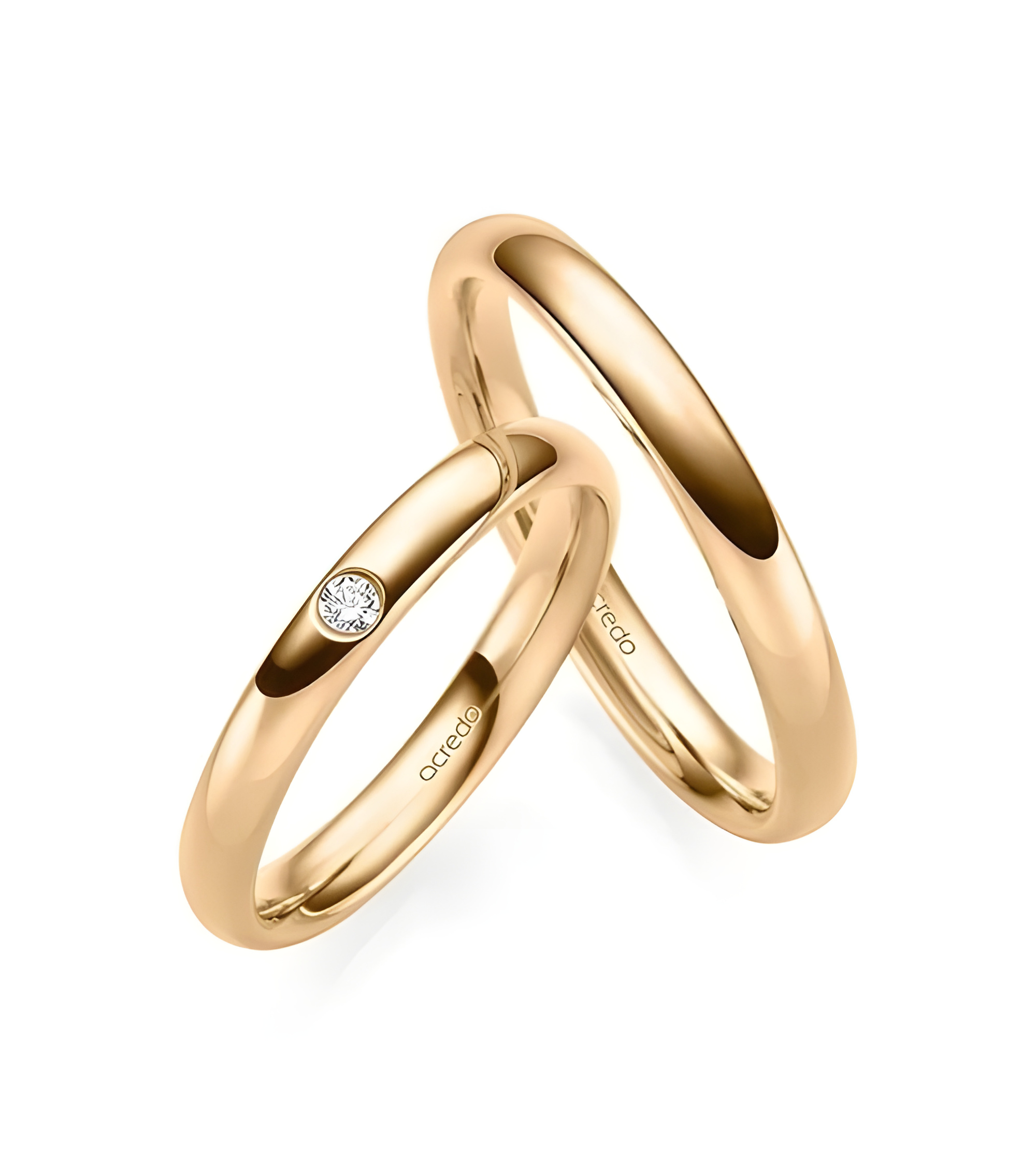 Anillo de compromiso tipo clásico de media caña en oro rosa con un diamante - Alianzas de boda - 


