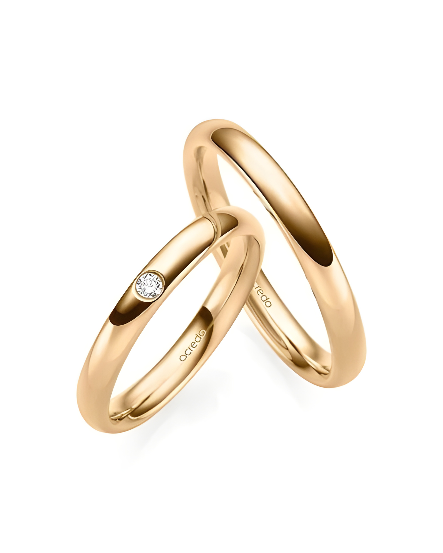 Anillo de compromiso tipo clásico de media caña en oro rosa con un diamante - Alianzas de boda - 


