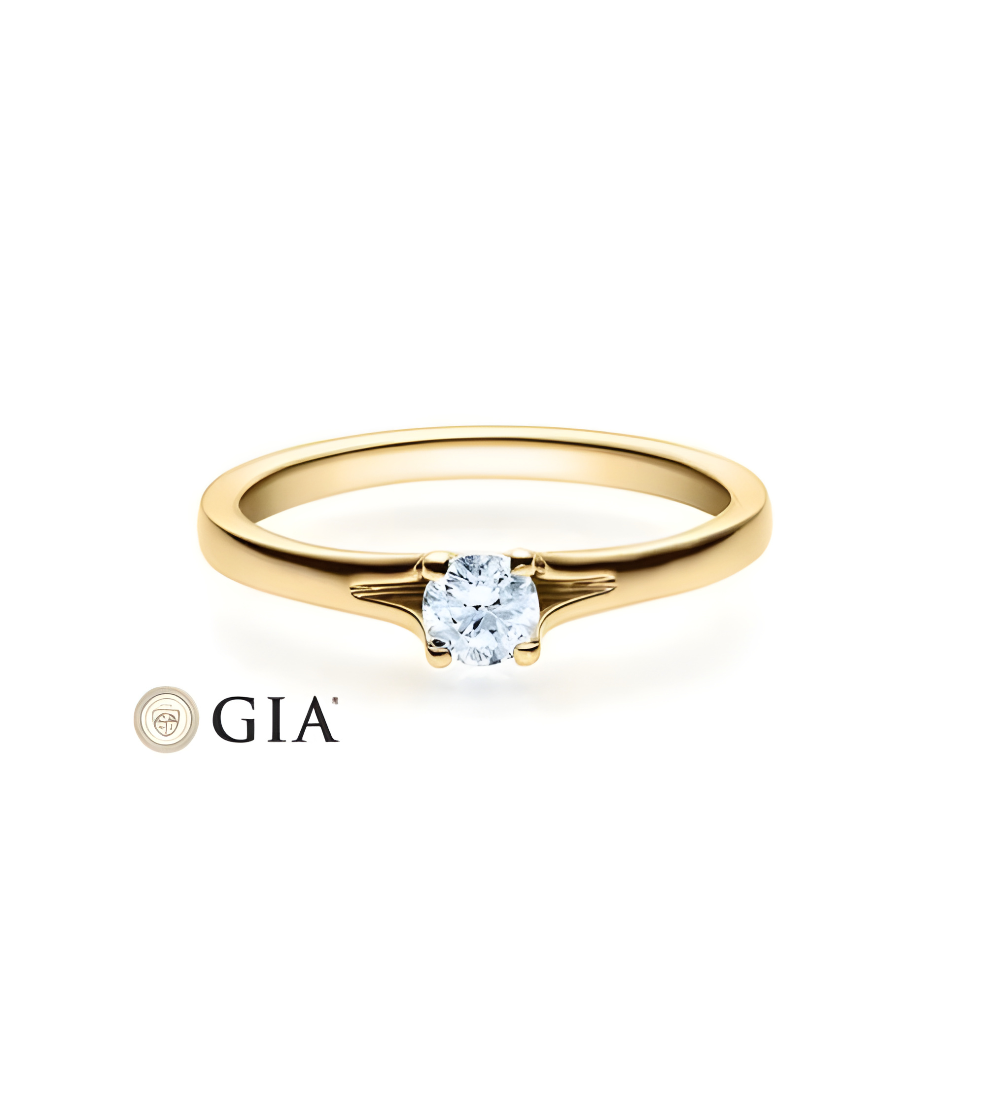 Fénix 0,30 | Oro amarillo - ANILLO DE COMPROMISO EN ORO - Precioso anillo de pedida de diseño de oro amarillo con un exclusivo d