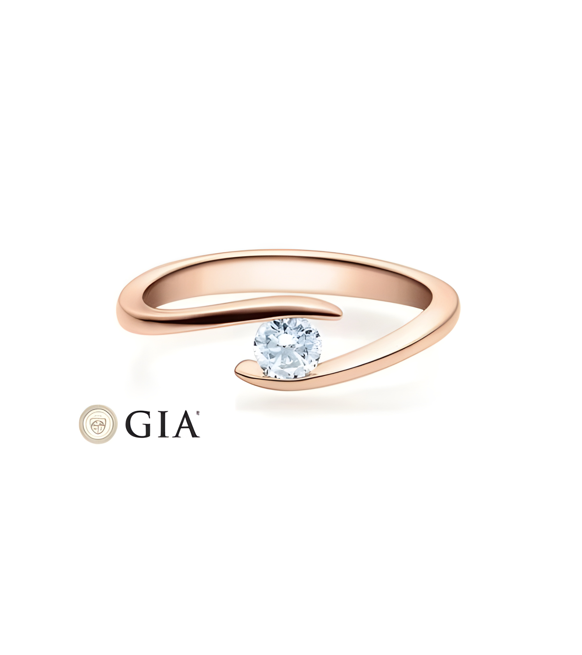 Deneb 0,30 | Oro rosa - ANILLOS DE COMPROMISO EN ORO ROSA - Original anillo de compromiso para ella de oro rosa con un diamante