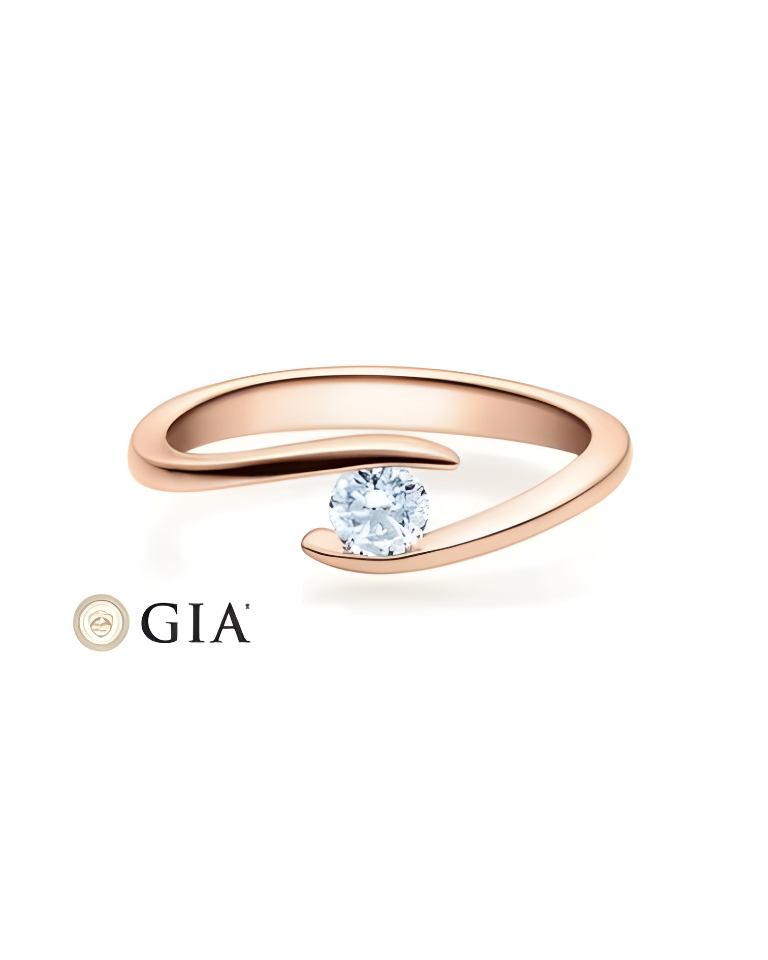 Deneb 0,30 | Oro rosa - ANILLOS DE COMPROMISO EN ORO ROSA - Original anillo de compromiso para ella de oro rosa con un diamante