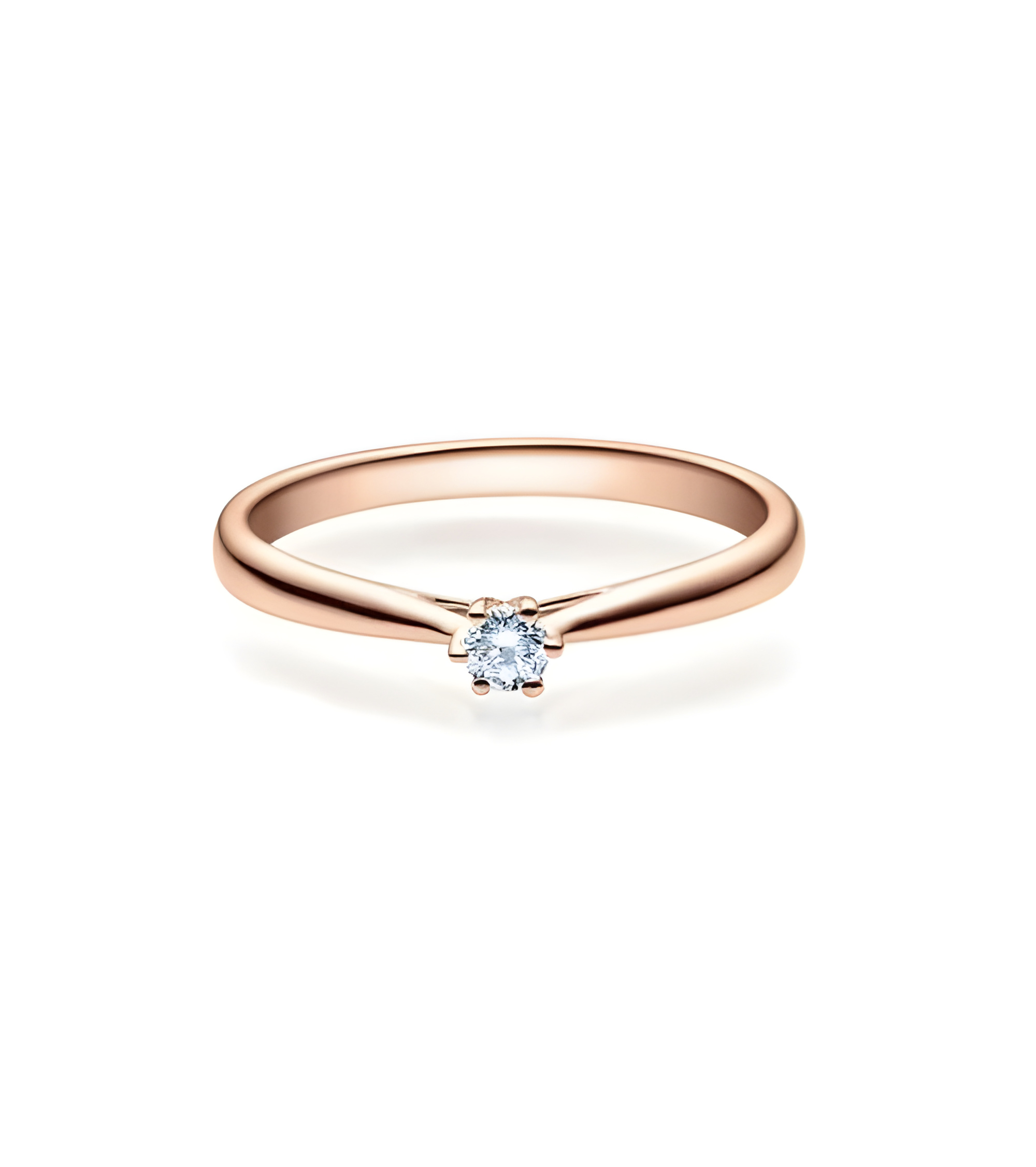 Achernar 0,10 | Oro rosa - ANILLOS DE COMPROMISO EN ORO ROSA - Anillo de compromiso rosa para mujer con un diamante natural étic