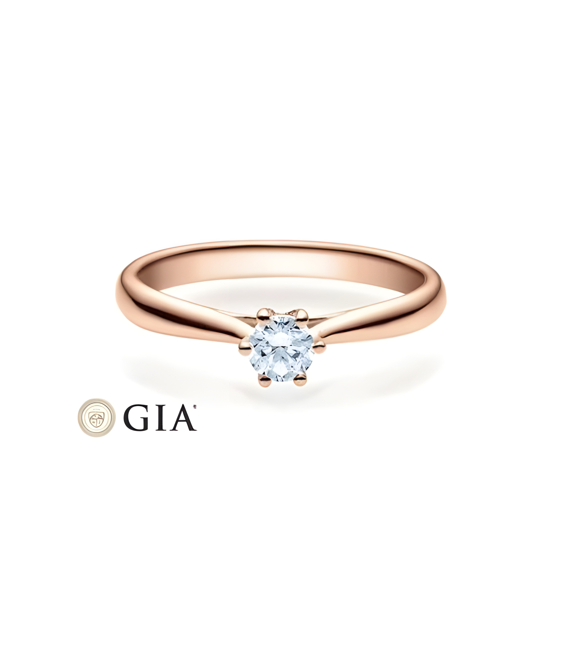 Achernar 0,30 | Oro rosa - ANILLOS DE COMPROMISO EN ORO ROSA - Anillo de pedida rosa con un diamante grande con certificado