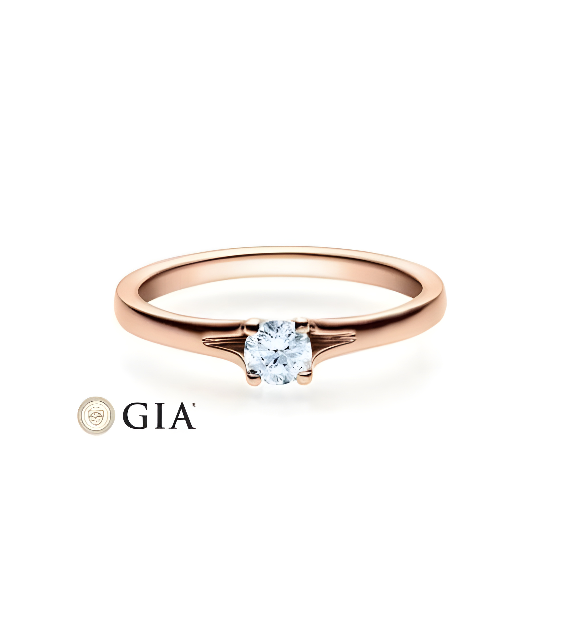 Fénix 0,30 | Oro rosa - ANILLOS DE COMPROMISO EN ORO ROSA - Precioso anillo de compromiso de oro rosa con un diamante en tensión