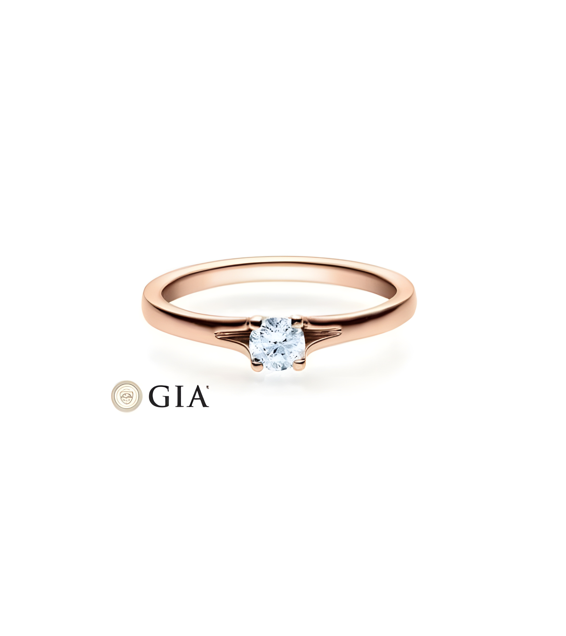 Fénix 0,30 | Oro rosa - ANILLOS DE COMPROMISO EN ORO ROSA - Precioso anillo de compromiso de oro rosa con un diamante en tensión