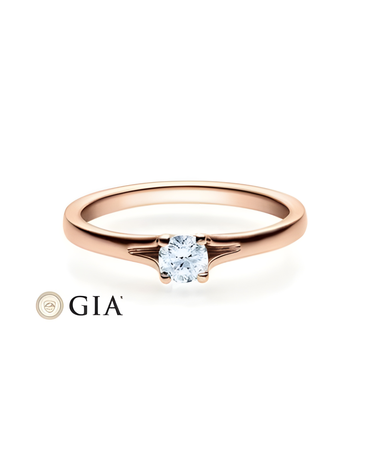 Fénix 0,30 | Oro rosa - ANILLOS DE COMPROMISO EN ORO ROSA - Precioso anillo de compromiso de oro rosa con un diamante en tensión