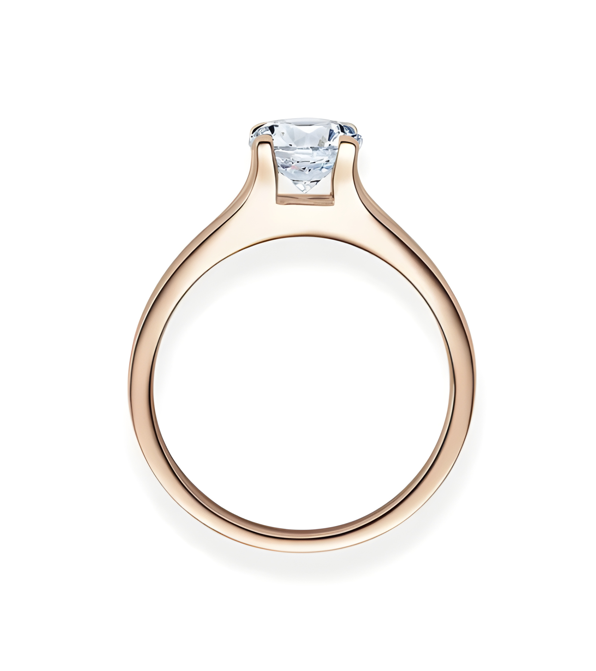 Fénix 0,10 | Oro rosa - ANILLOS DE COMPROMISO EN ORO ROSA - Precioso anillo de compromiso de diseño de color rosa con un diamant