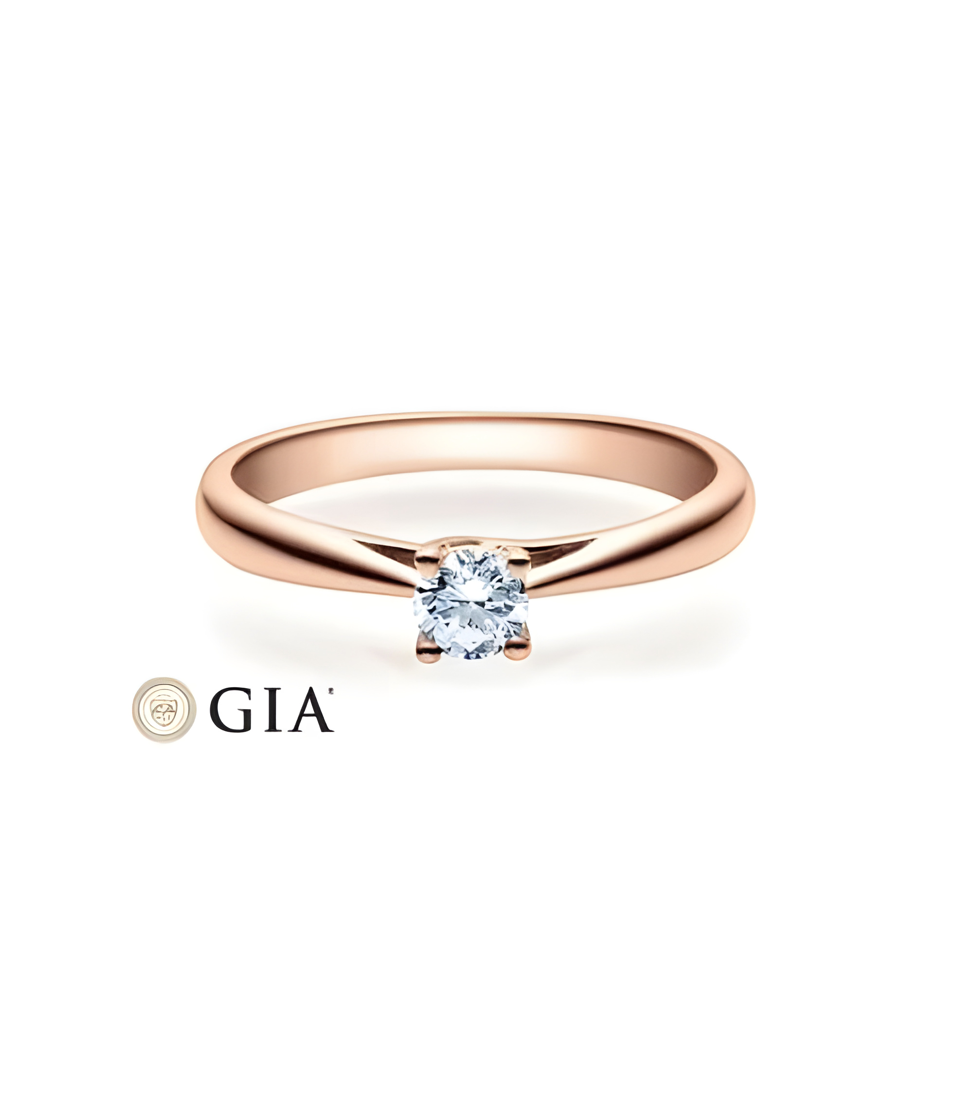 Alnilam 0,30 | Oro rosa - ANILLOS DE COMPROMISO EN ORO ROSA - Anillo rosa con un diamante "Hearts and Arrows" para la pedida de 