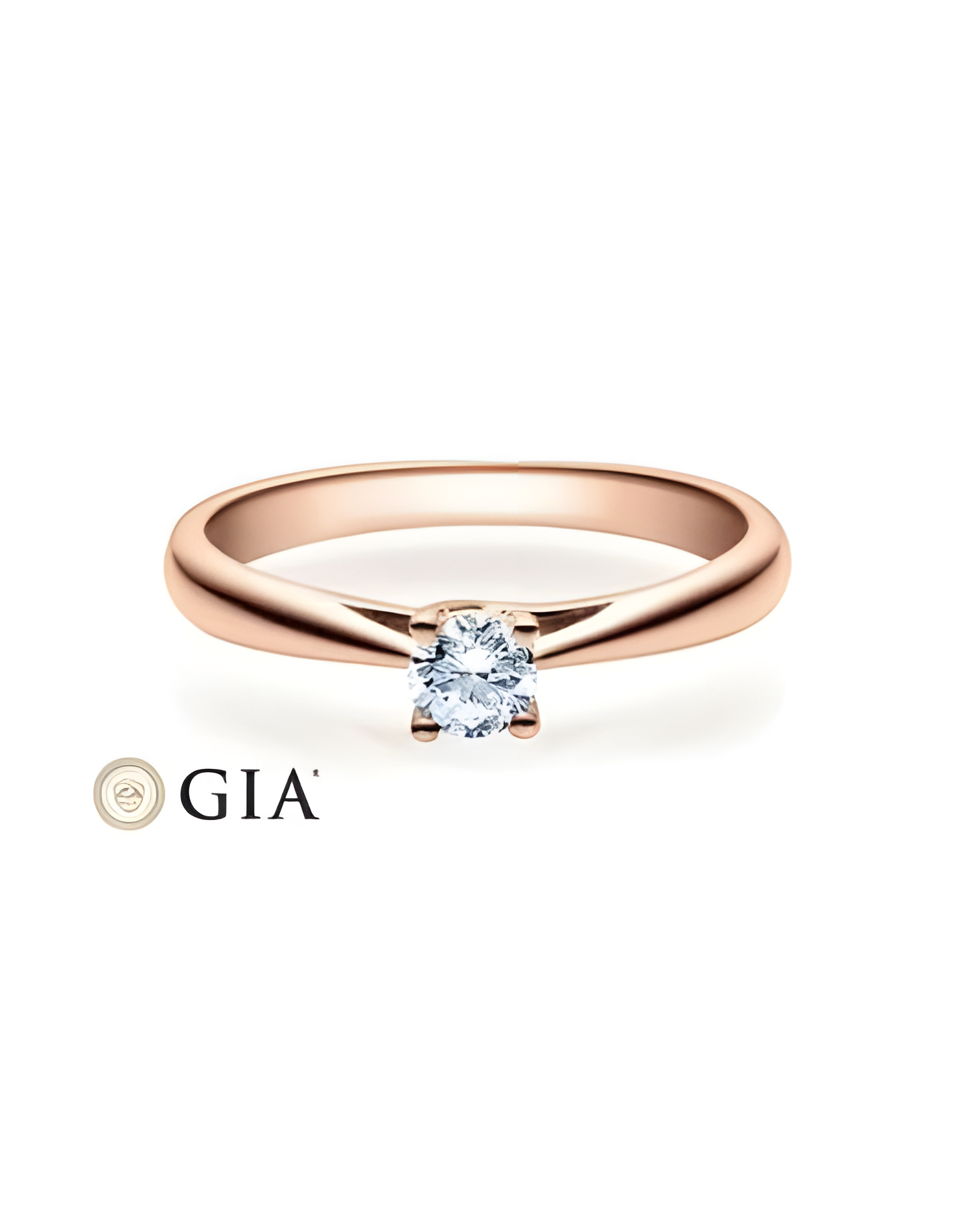 Alnilam 0,30 | Oro rosa - ANILLOS DE COMPROMISO EN ORO ROSA - Anillo rosa con un diamante "Hearts and Arrows" para la pedida de 