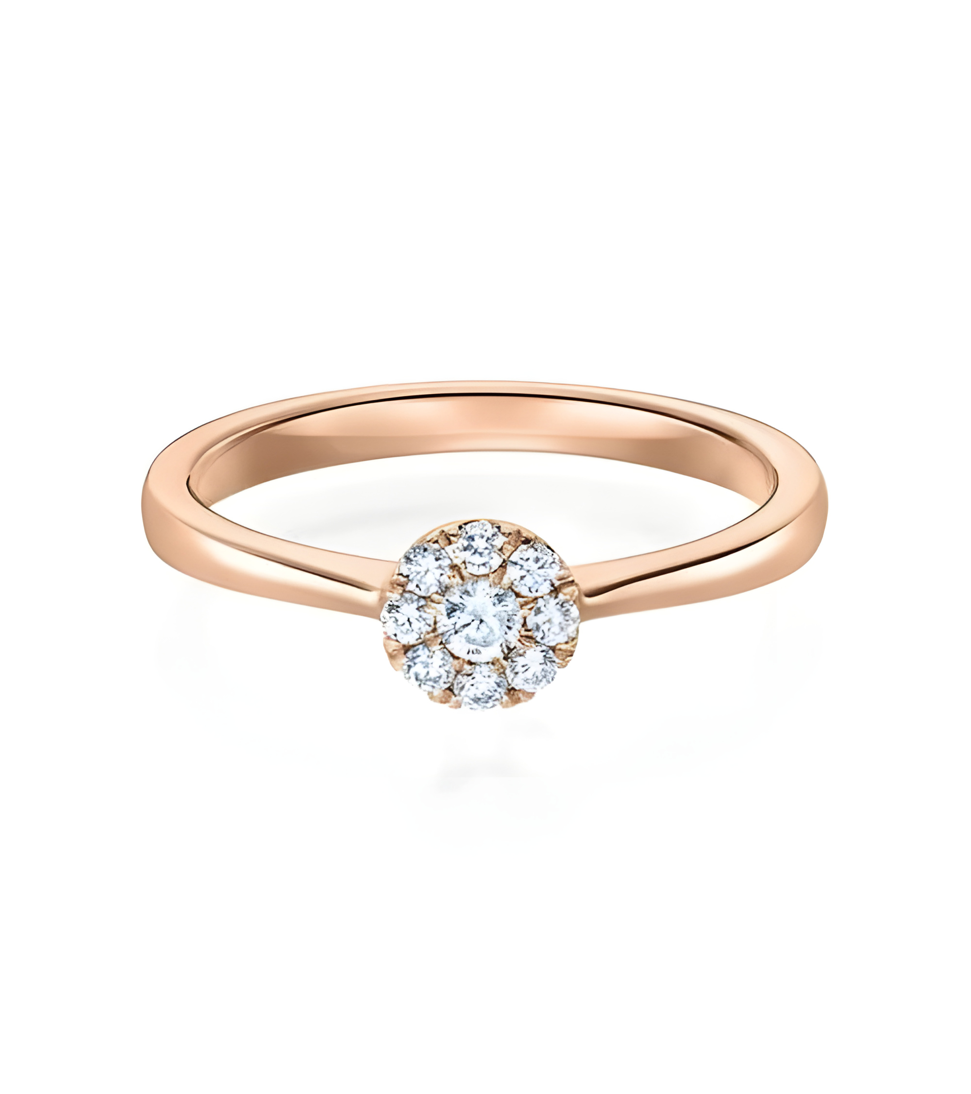 Scorpii 0,15 | Oro rosa - ANILLOS DE COMPROMISO EN ORO ROSA - Anillo para lucir en oro rosa 18K con 9 diamantes naturales éticos