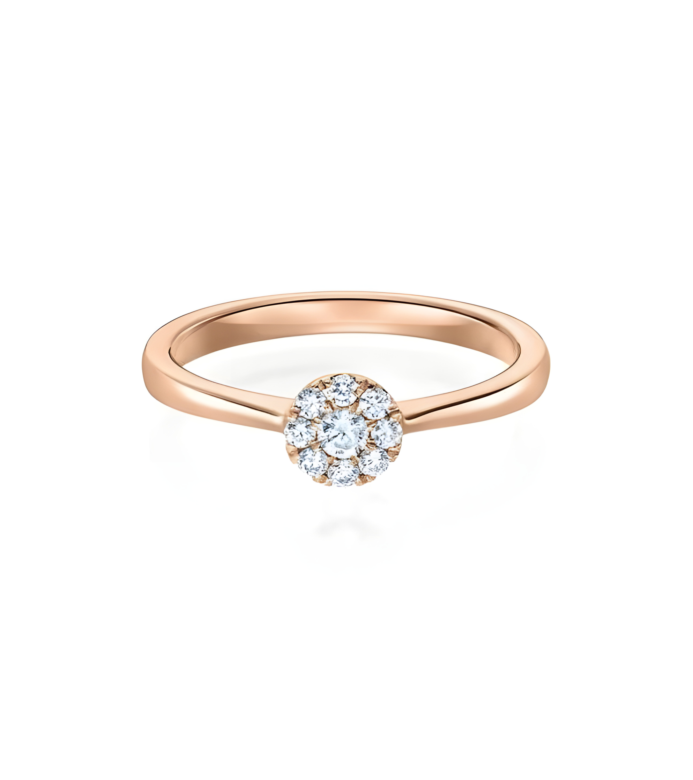 Scorpii 0,15 | Oro rosa - ANILLOS DE COMPROMISO EN ORO ROSA - Anillo para lucir en oro rosa 18K con 9 diamantes naturales éticos