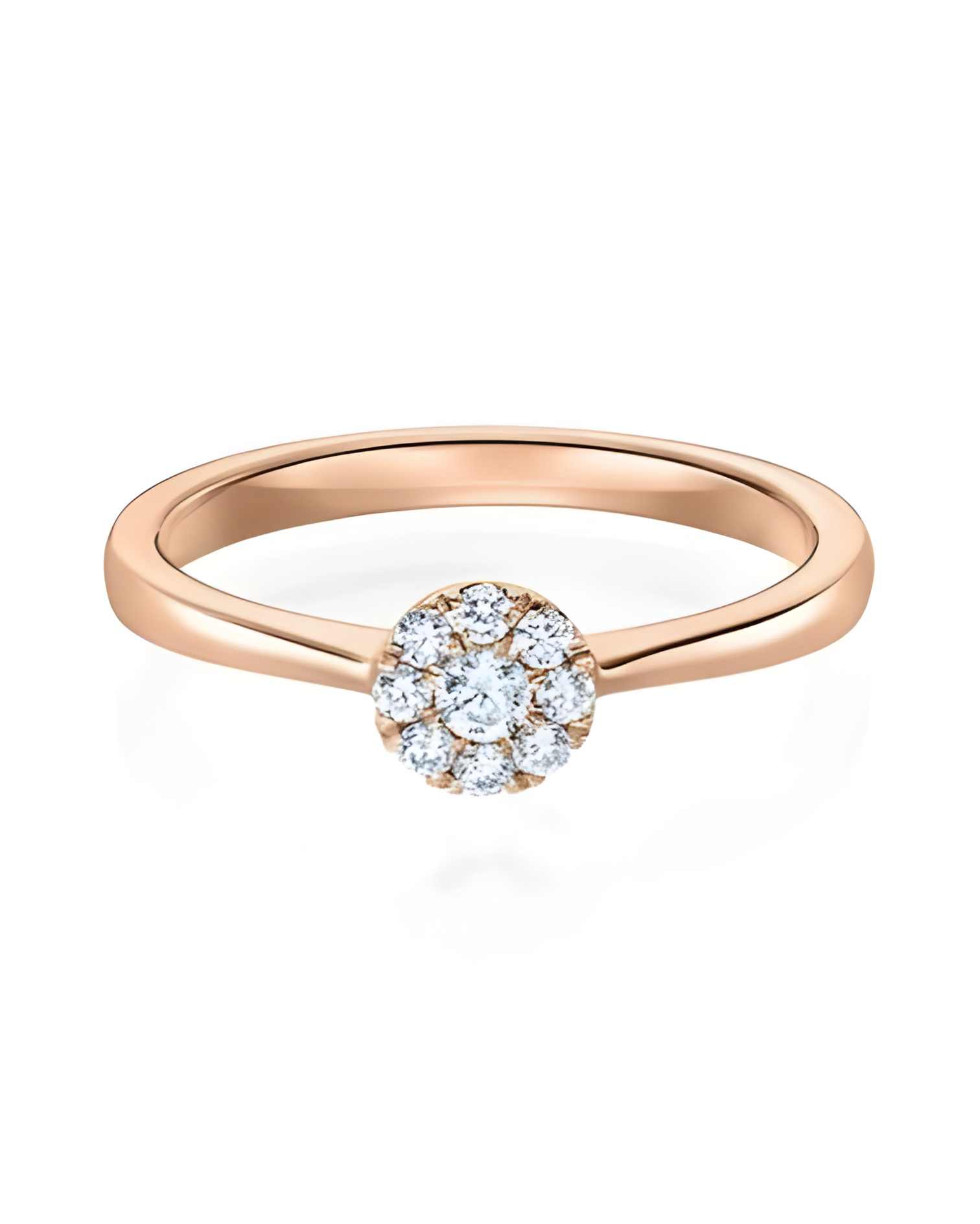 Scorpii 0,15 | Oro rosa - ANILLOS DE COMPROMISO EN ORO ROSA - Anillo para lucir en oro rosa 18K con 9 diamantes naturales éticos