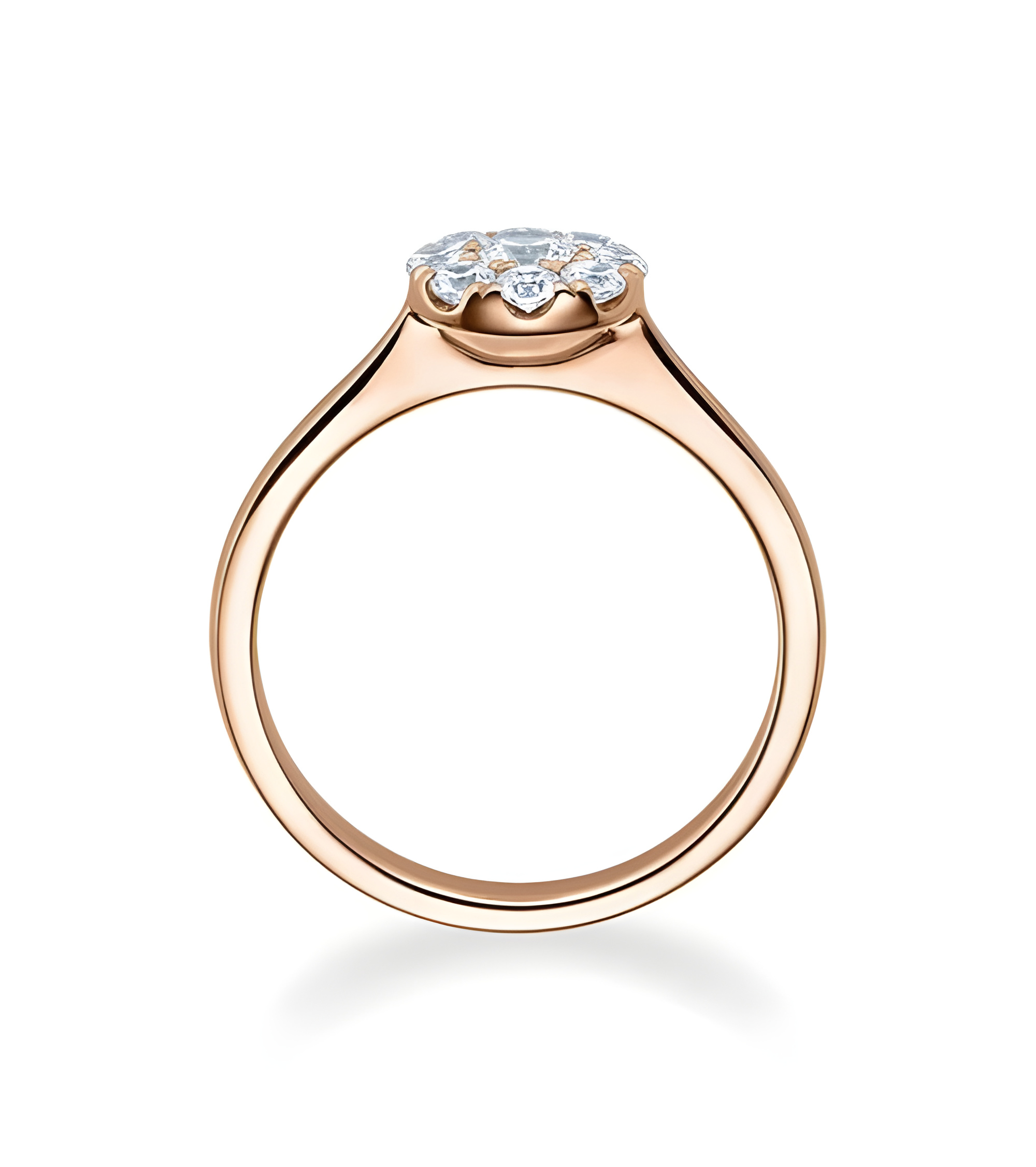 Scorpii 0,15 | Oro rosa - ANILLOS DE COMPROMISO EN ORO ROSA - Anillo para lucir en oro rosa 18K con 9 diamantes naturales éticos