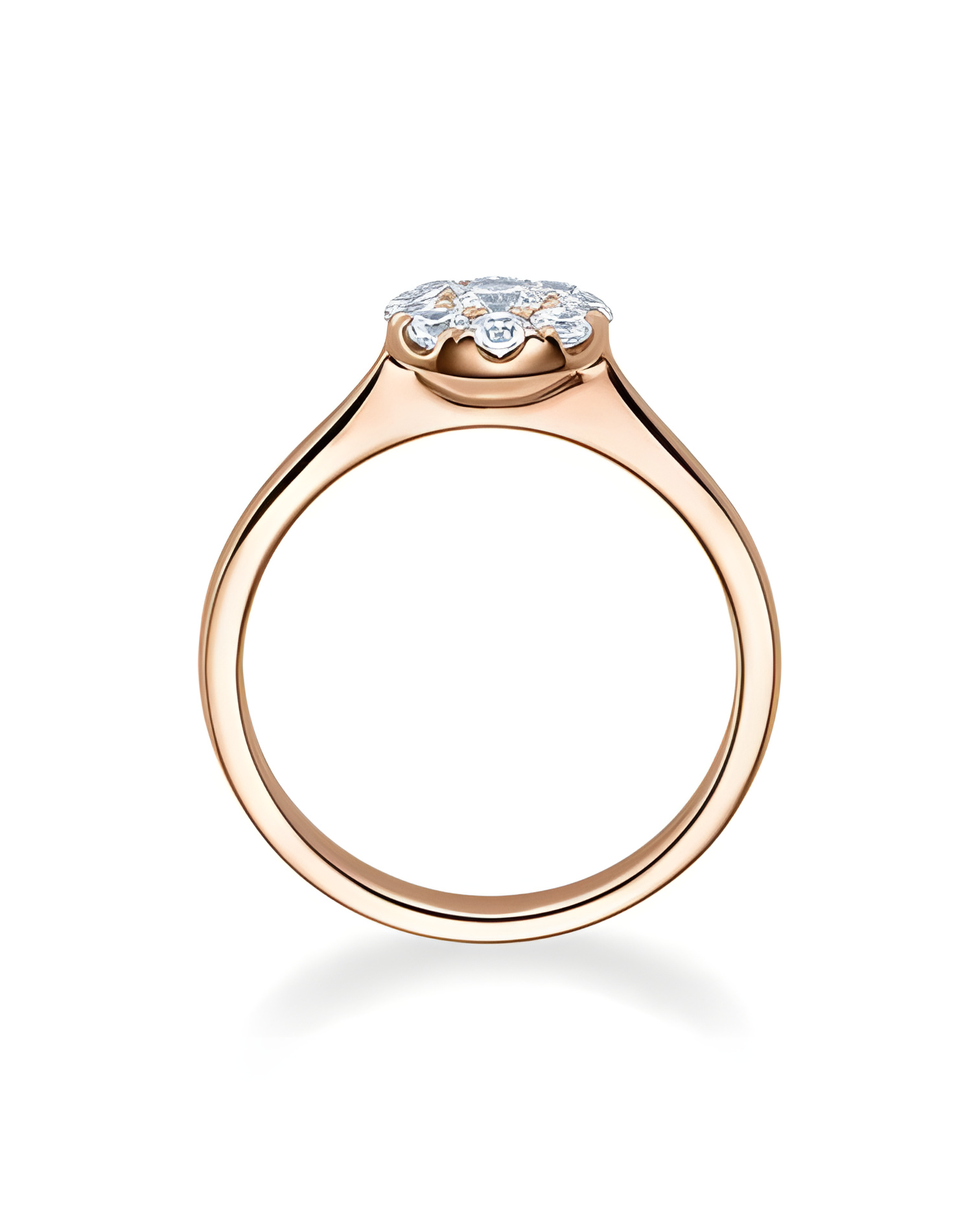 Scorpii 0,15 | Oro rosa - ANILLOS DE COMPROMISO EN ORO ROSA - Anillo para lucir en oro rosa 18K con 9 diamantes naturales éticos