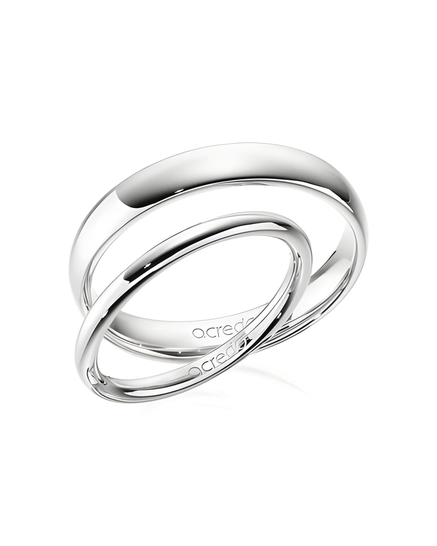 Finas alianzas de boda en oro blanco de 14K o 18K - Alianzas de boda - 

