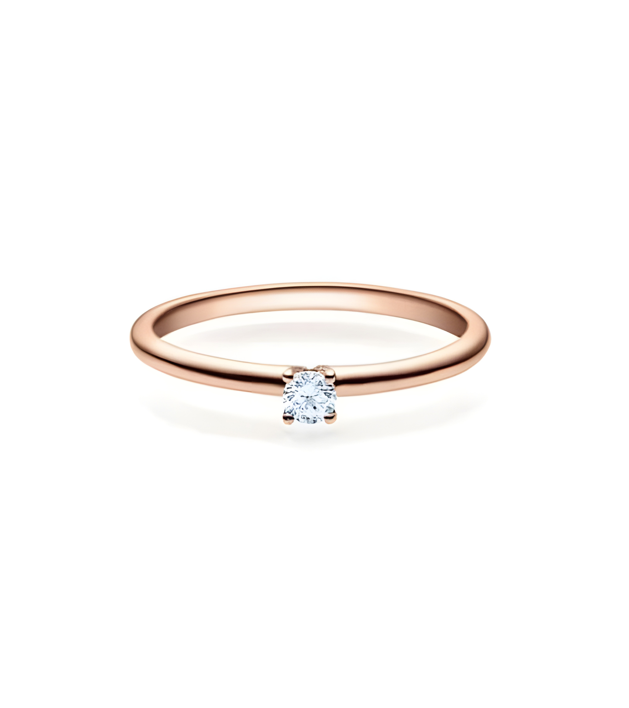 Persei 0,10 | Oro rosa - ANILLOS DE COMPROMISO EN ORO ROSA - Clásico anillo de compromiso rosa con un diamante visible