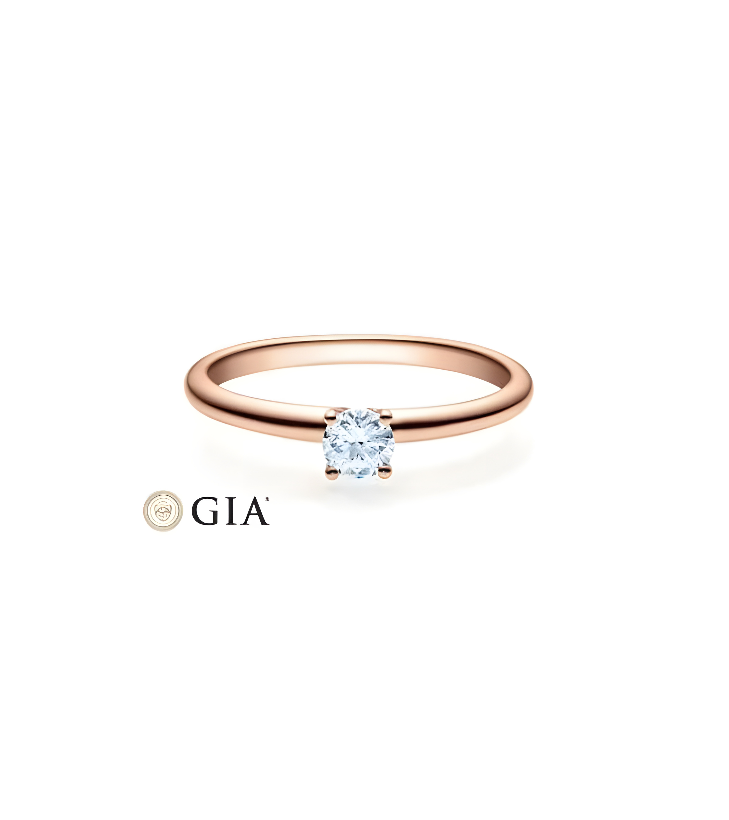 Persei 0,30 | Oro rosa - ANILLOS DE COMPROMISO EN ORO ROSA - Clásico anillo de compromiso rosa con un diamante con certificado G