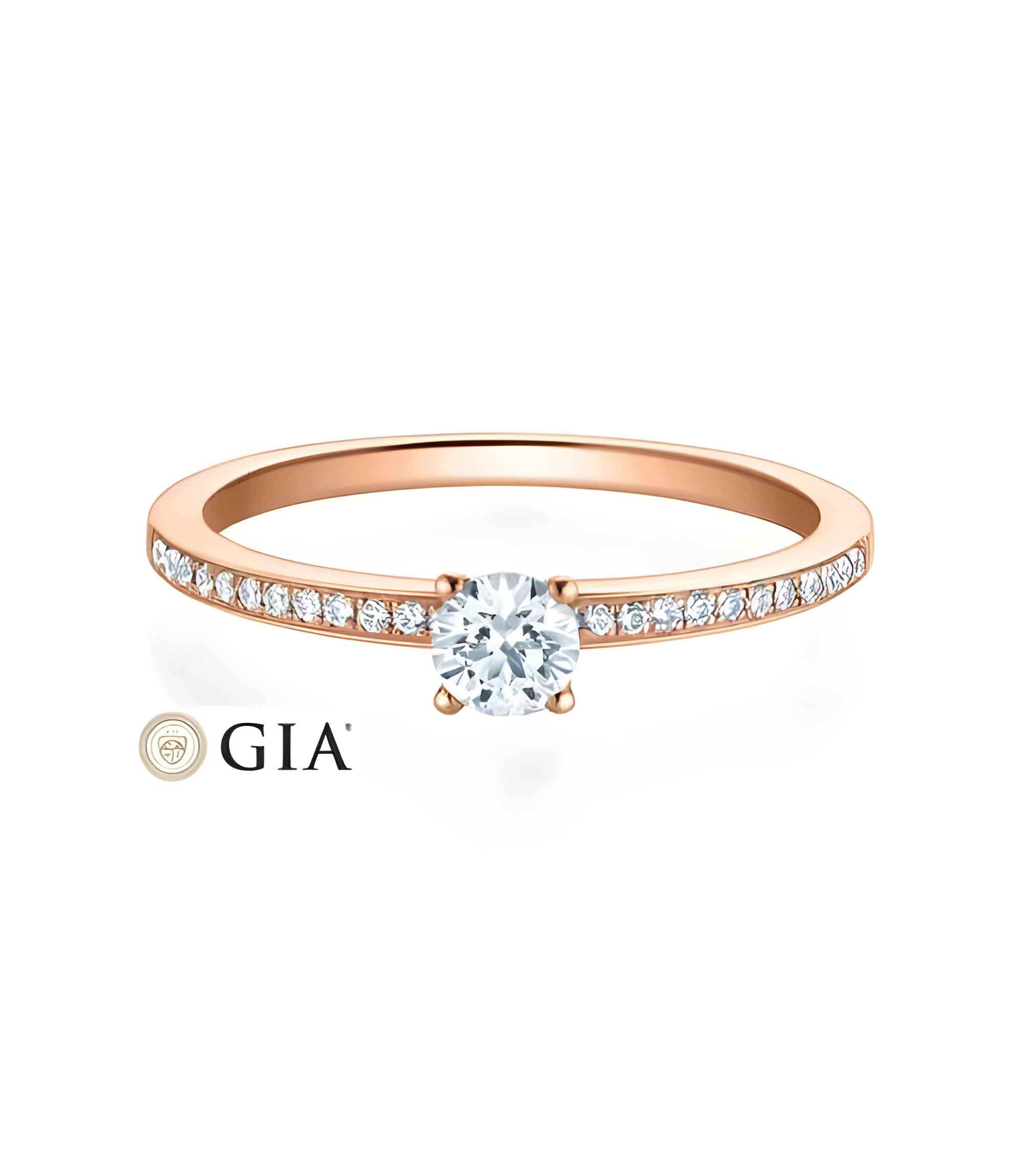 Antares 0,38 | Oro rosa - ANILLOS DE COMPROMISO EN ORO ROSA - Alianza de oro rosa de 18K con diamantes para la pedida de mano