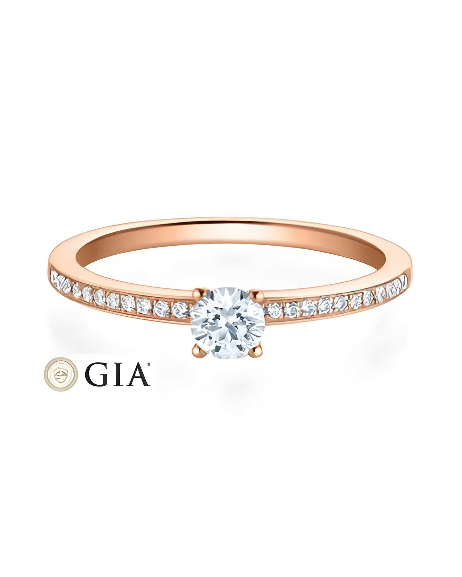 Antares 0,38 | Oro rosa - ANILLOS DE COMPROMISO EN ORO ROSA - Alianza de oro rosa de 18K con diamantes para la pedida de mano