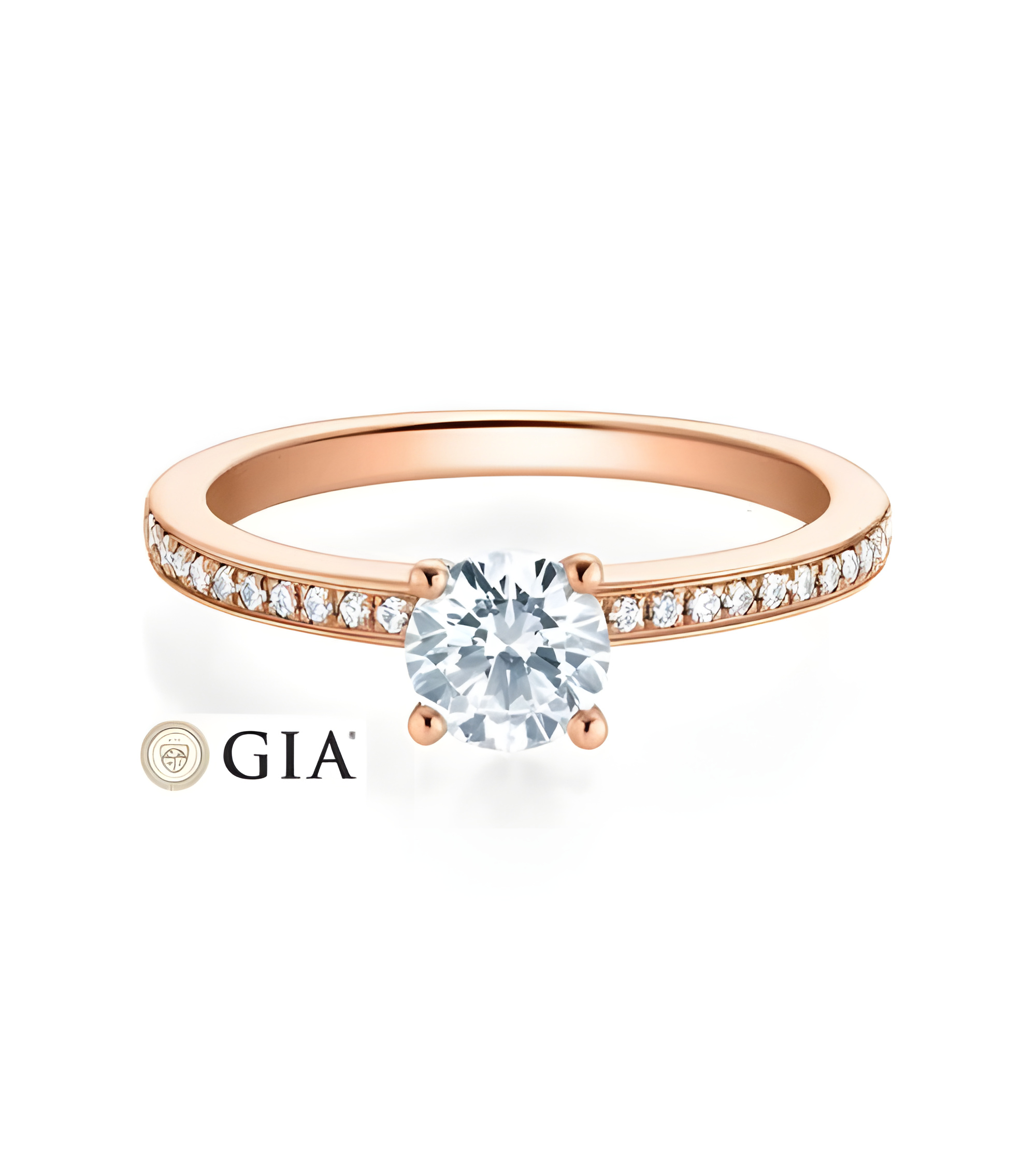 Antares 0,38 | Oro rosa - ANILLOS DE COMPROMISO EN ORO ROSA - Alianza de oro rosa de 18K con diamantes para la pedida de mano