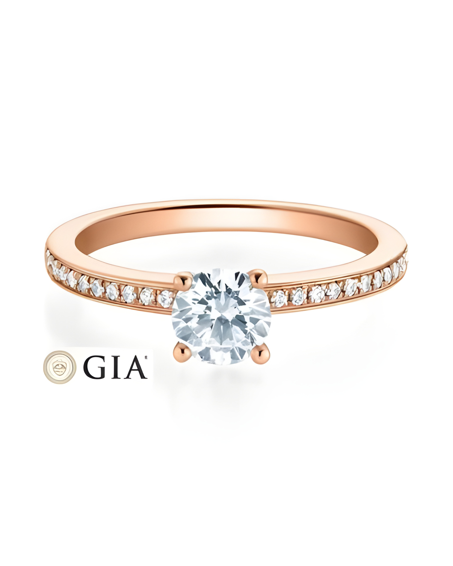 Antares 0,38 | Oro rosa - ANILLOS DE COMPROMISO EN ORO ROSA - Alianza de oro rosa de 18K con diamantes para la pedida de mano