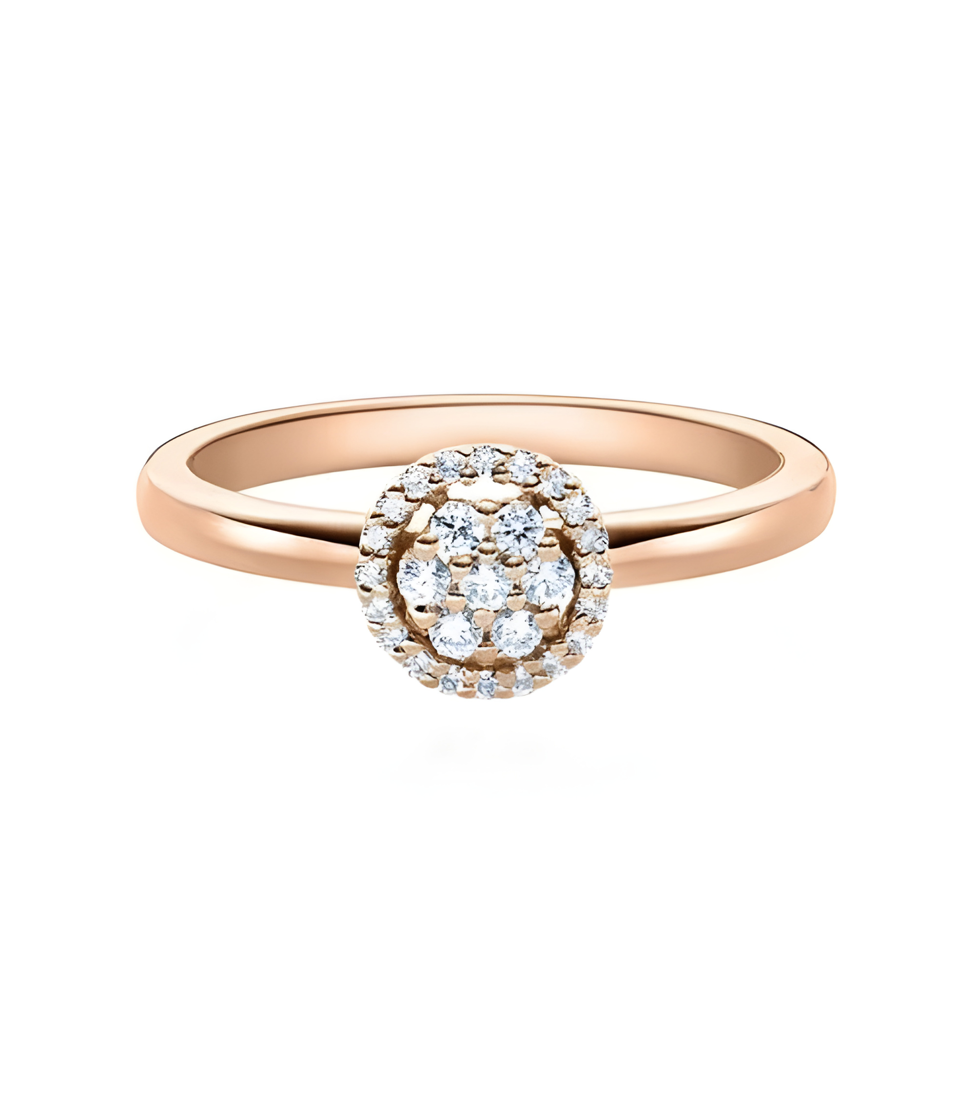 Orionis 0,15 | Oro rosa - ANILLOS DE COMPROMISO EN ORO ROSA - Anillo de pedida en oro rosa de 18K con 27 diamantes G,vsi