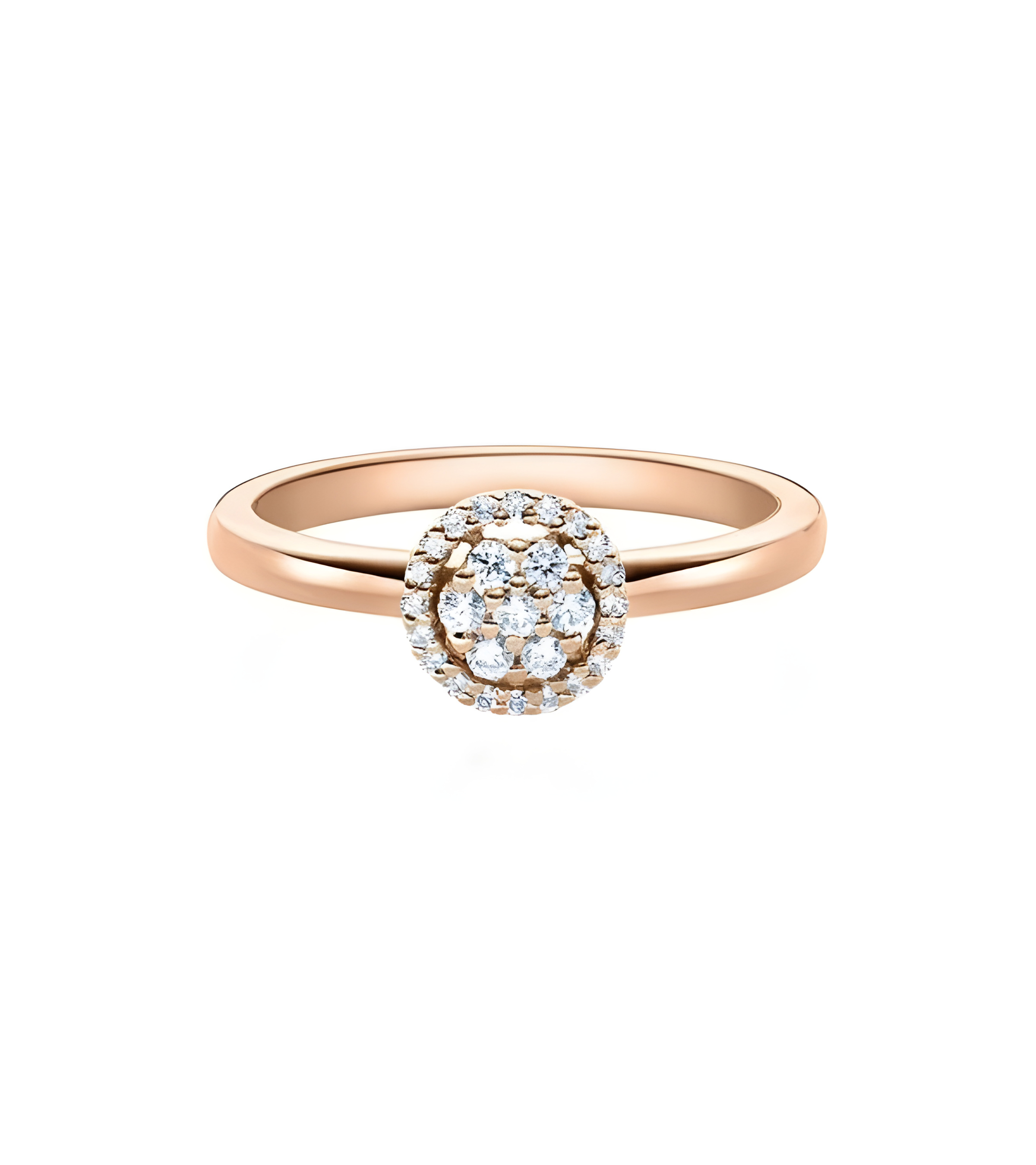 Orionis 0,15 | Oro rosa - ANILLOS DE COMPROMISO EN ORO ROSA - Anillo de pedida en oro rosa de 18K con 27 diamantes G,vsi
