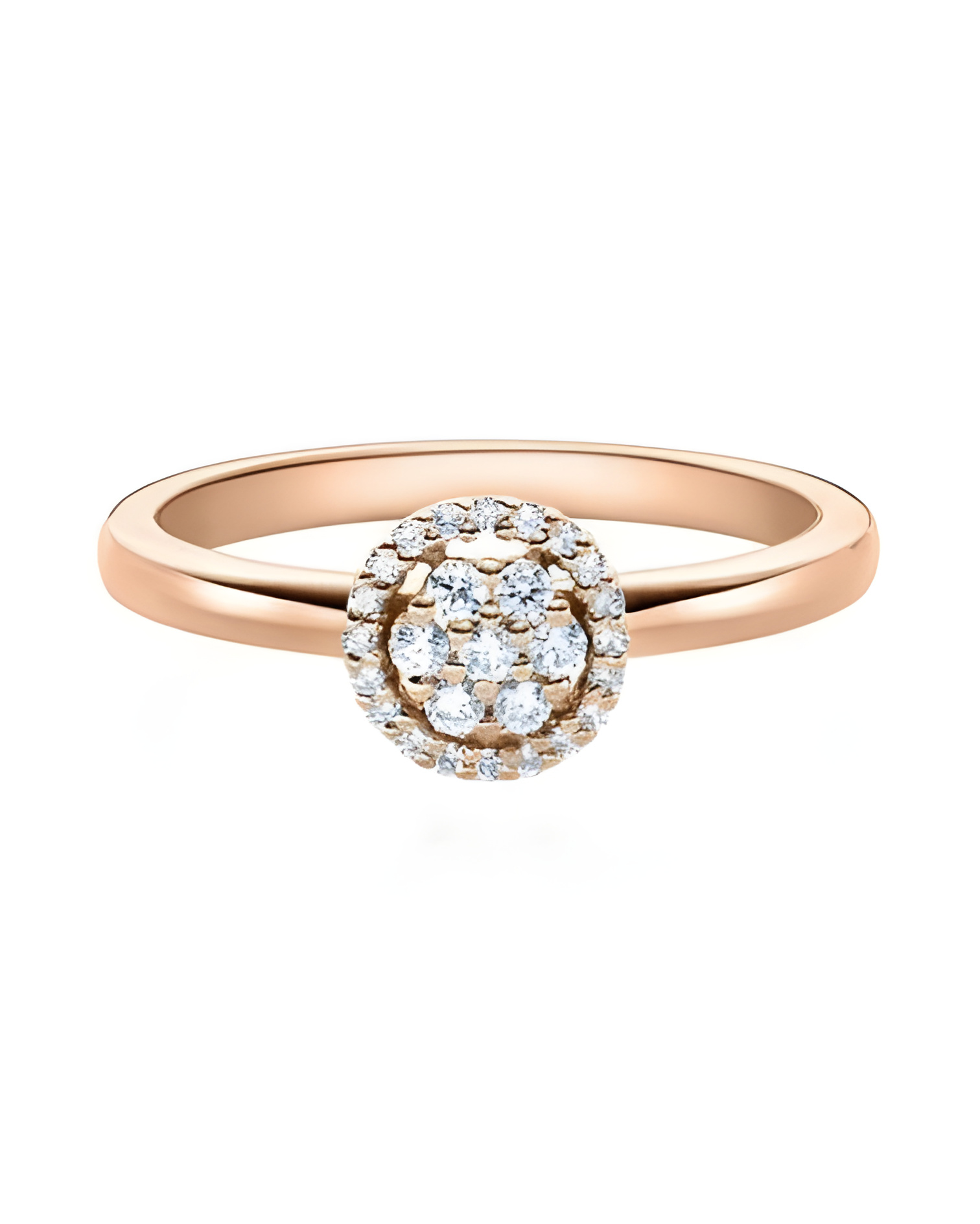 Orionis 0,15 | Oro rosa - ANILLOS DE COMPROMISO EN ORO ROSA - Anillo de pedida en oro rosa de 18K con 27 diamantes G,vsi