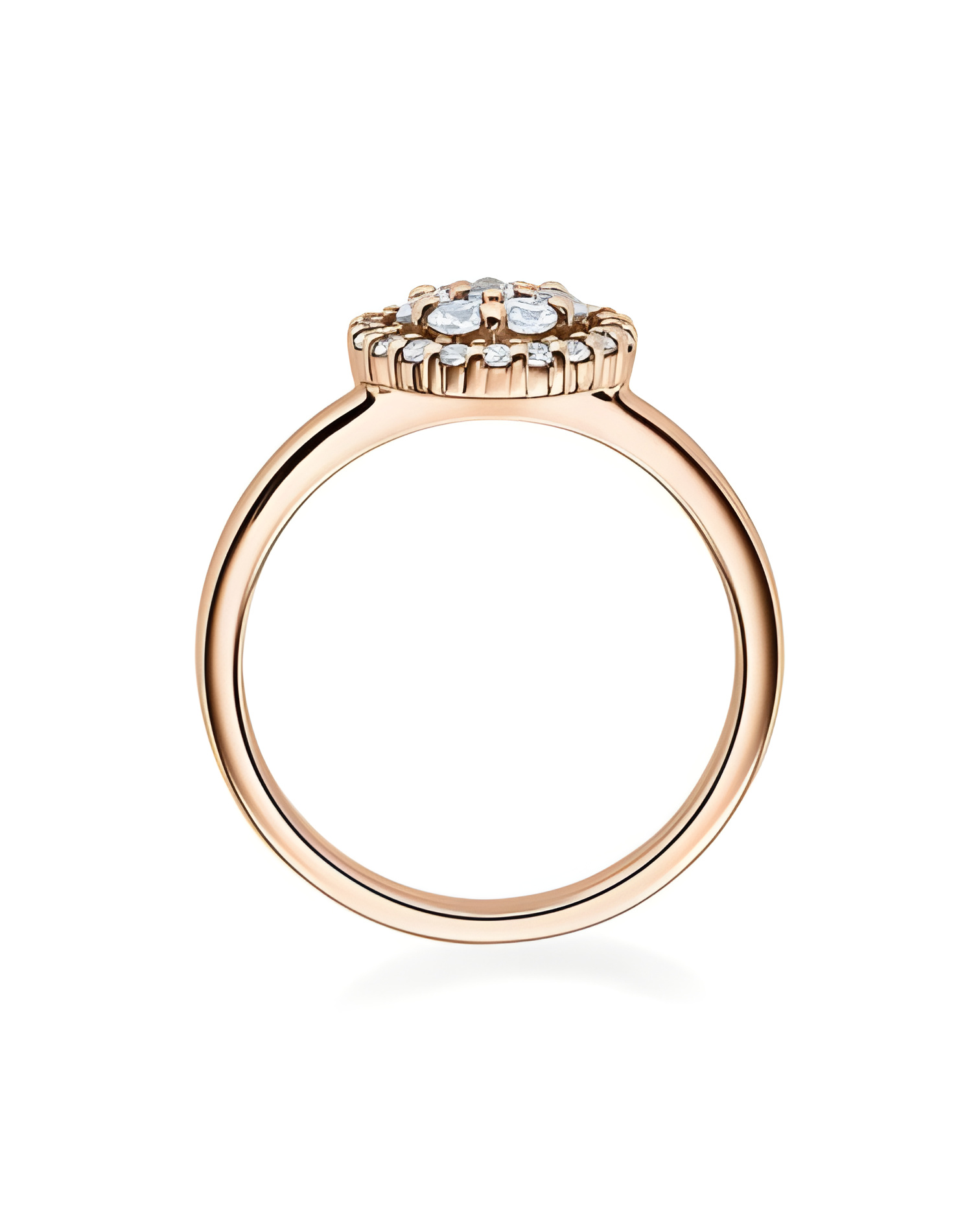 Orionis 0,15 | Oro rosa - ANILLOS DE COMPROMISO EN ORO ROSA - Anillo de pedida en oro rosa de 18K con 27 diamantes G,vsi