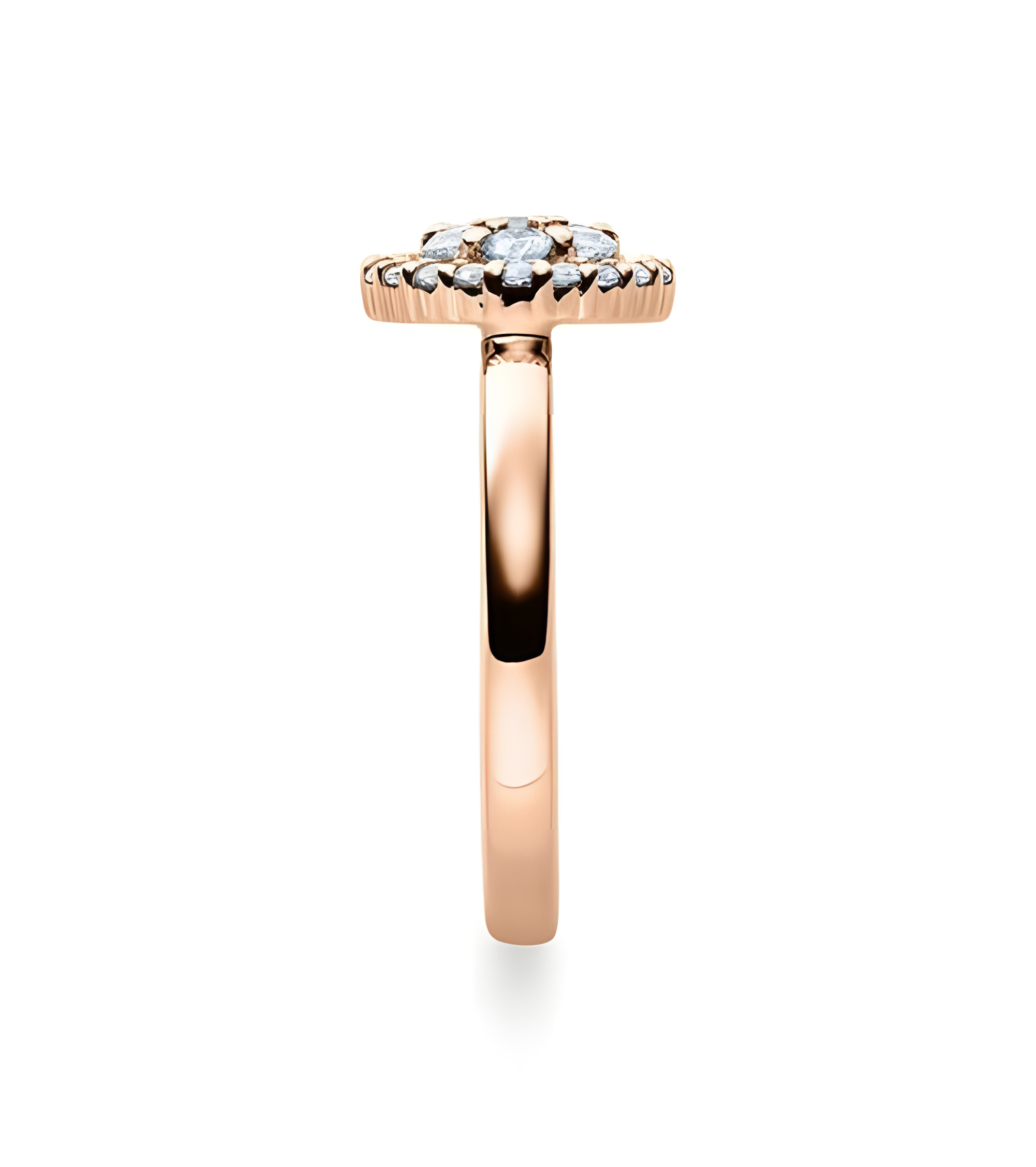 Orionis 0,15 | Oro rosa - ANILLOS DE COMPROMISO EN ORO ROSA - Anillo de pedida en oro rosa de 18K con 27 diamantes G,vsi