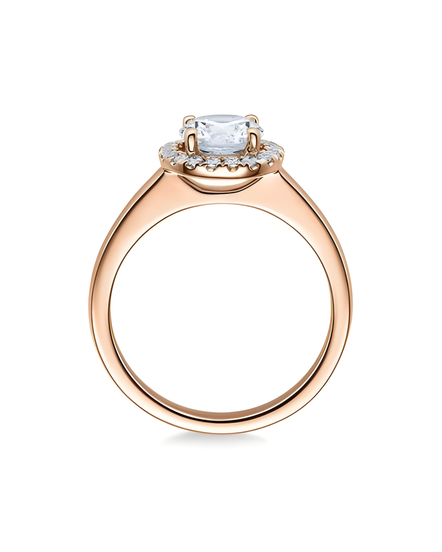 Tauri 0,38 | Oro rosa - ANILLOS DE COMPROMISO EN ORO ROSA - Original anillo de pedida de oro rosa tipo solitario con diamantes a