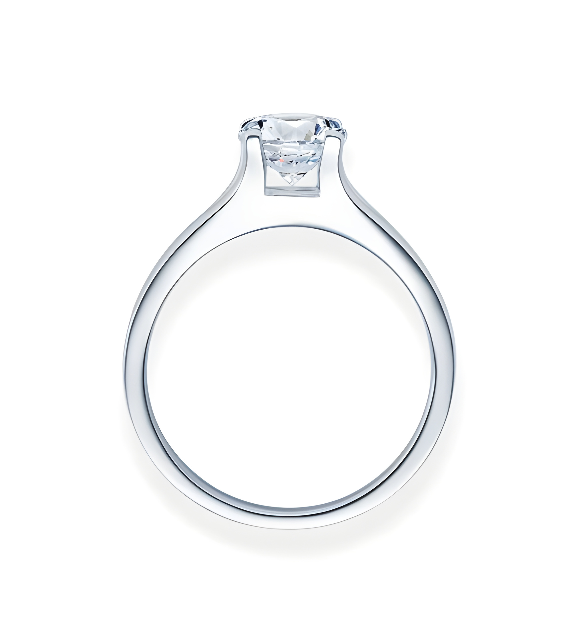 Fénix 0,10 | Oro blanco o Platino - Anillos de compromiso - Anillo de compromiso en oro blanco o platino con un diamante visible