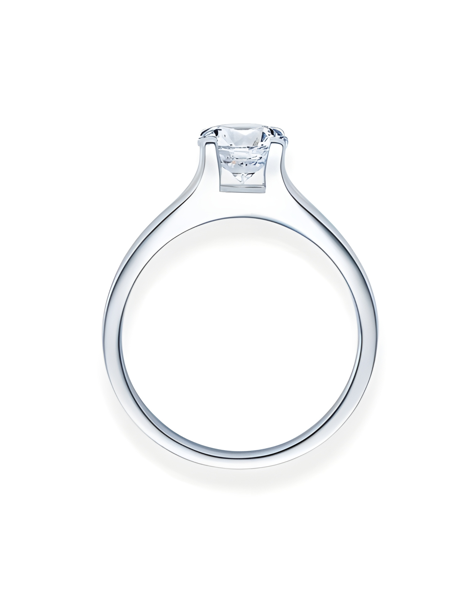 Fénix 0,10 | Oro blanco o Platino - Anillos de compromiso - Anillo de compromiso en oro blanco o platino con un diamante visible