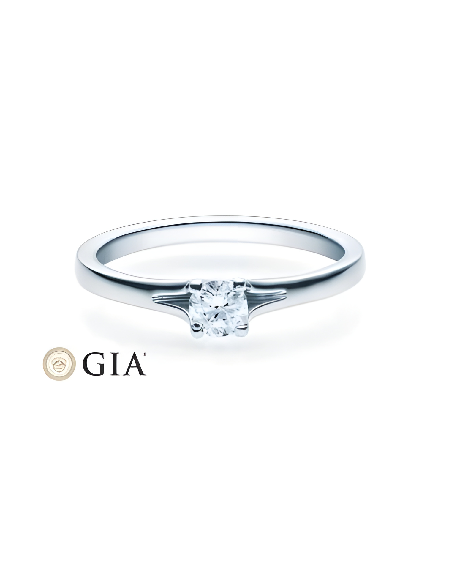 Fénix 0,30 | Oro blanco o Platino - Anillos de compromiso - Anillo de compromiso en platino u oro blanco con un diamante visible