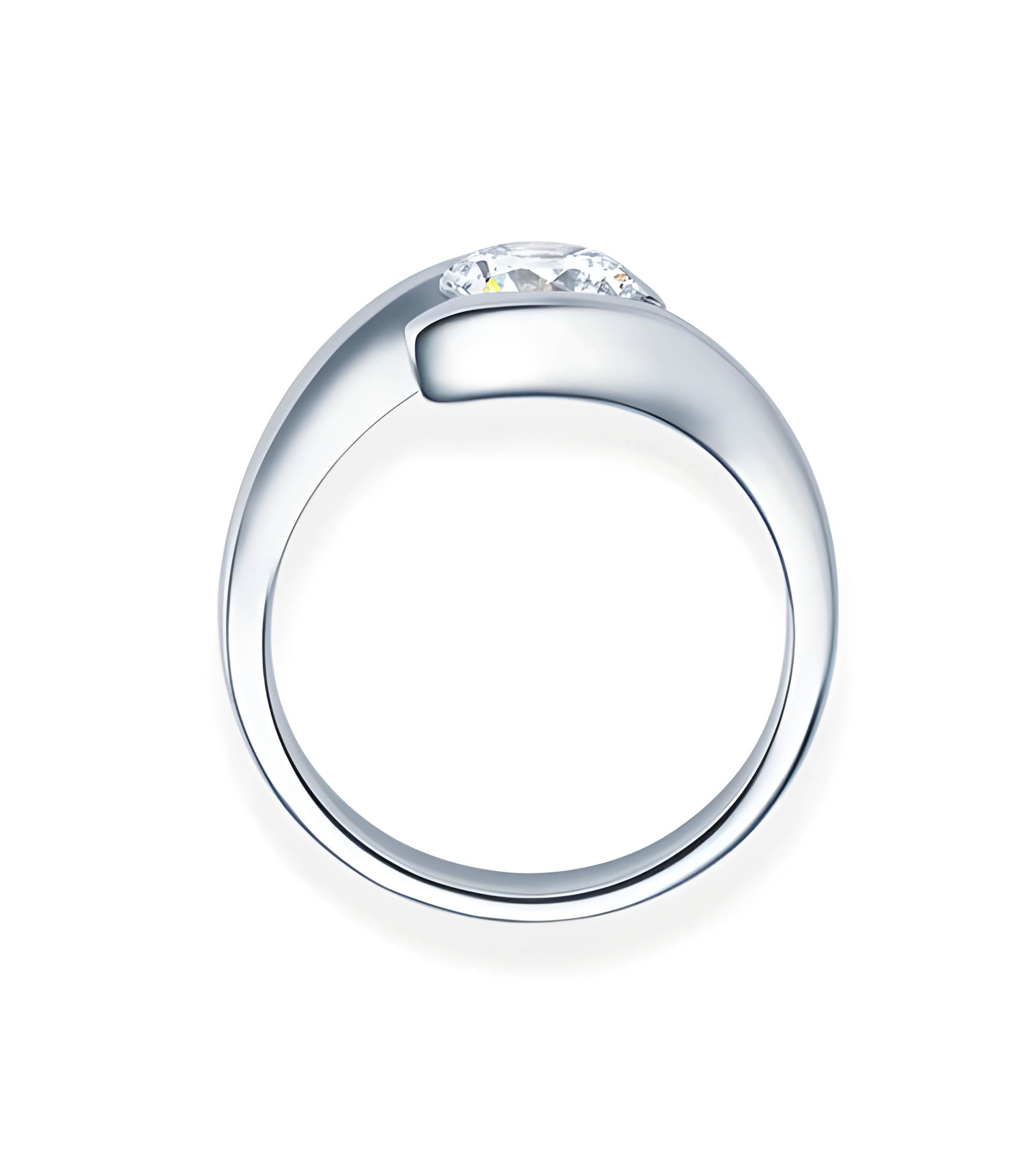 Deneb 0,30 | Oro blanco o Platino - Anillos de compromiso - Anillo de compromiso redondo en platino u oro blanco